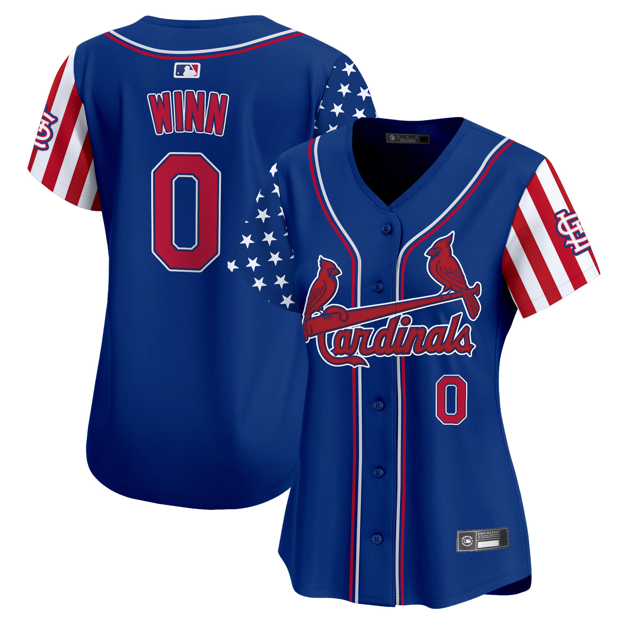 Women's St. Louis Cardinals 2025 Independence Day Vapor Premier Limited Jersey V2 - All Stitched
