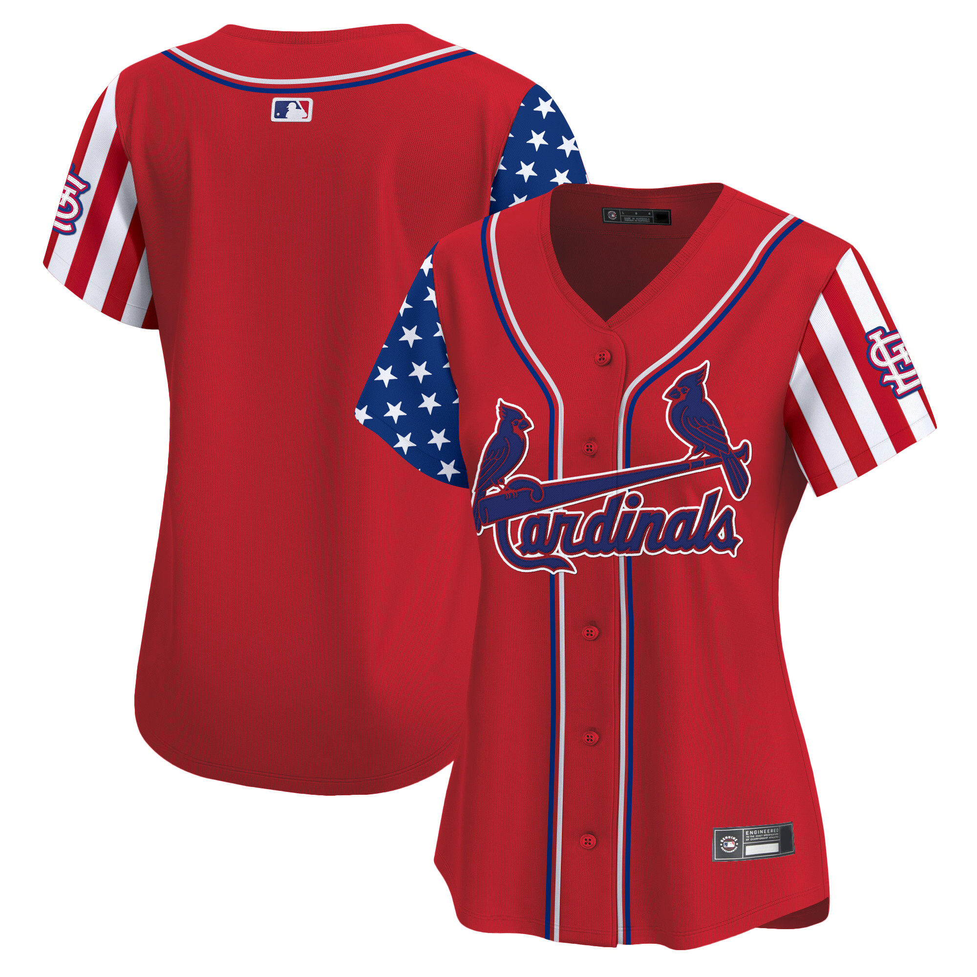 Women's St. Louis Cardinals 2025 Independence Day Vapor Premier Limited Jersey V2 - All Stitched