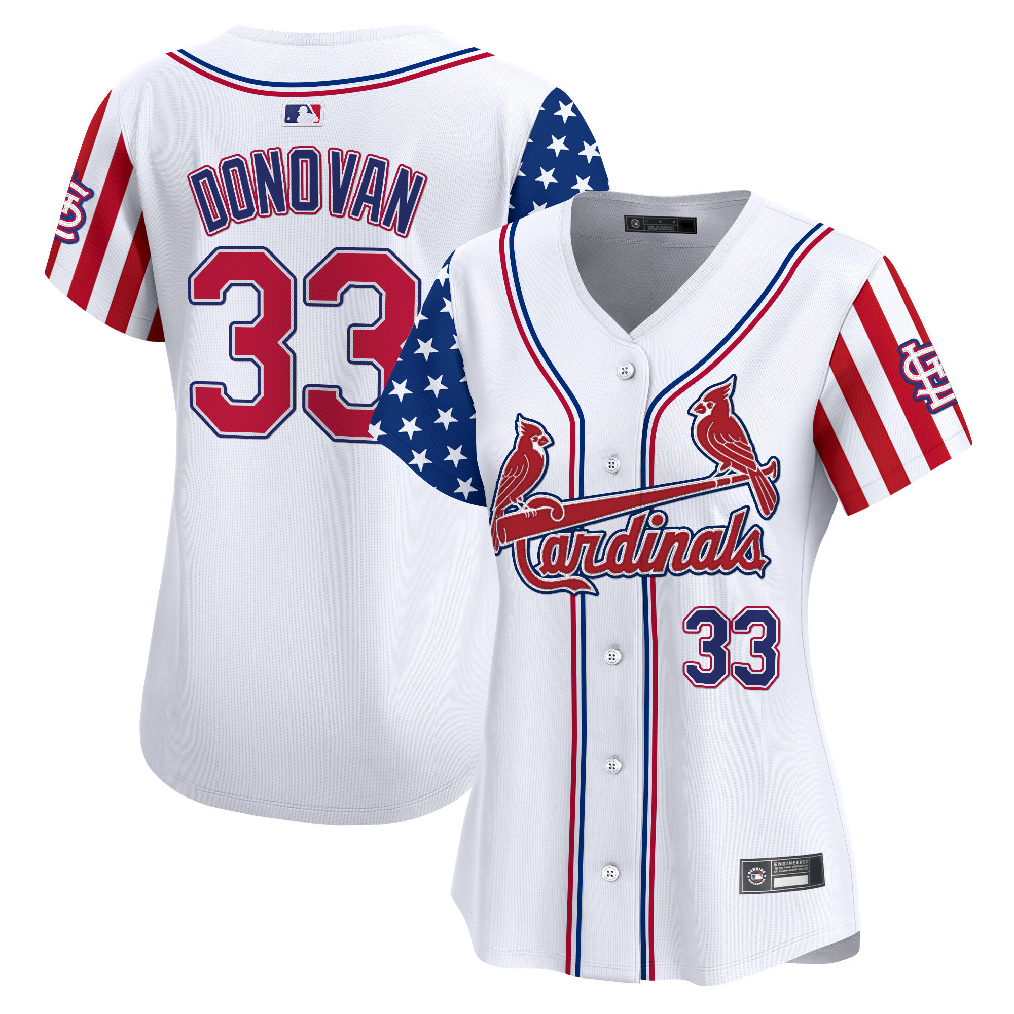Women's St. Louis Cardinals 2025 Independence Day Vapor Premier Limited Jersey V2 - All Stitched