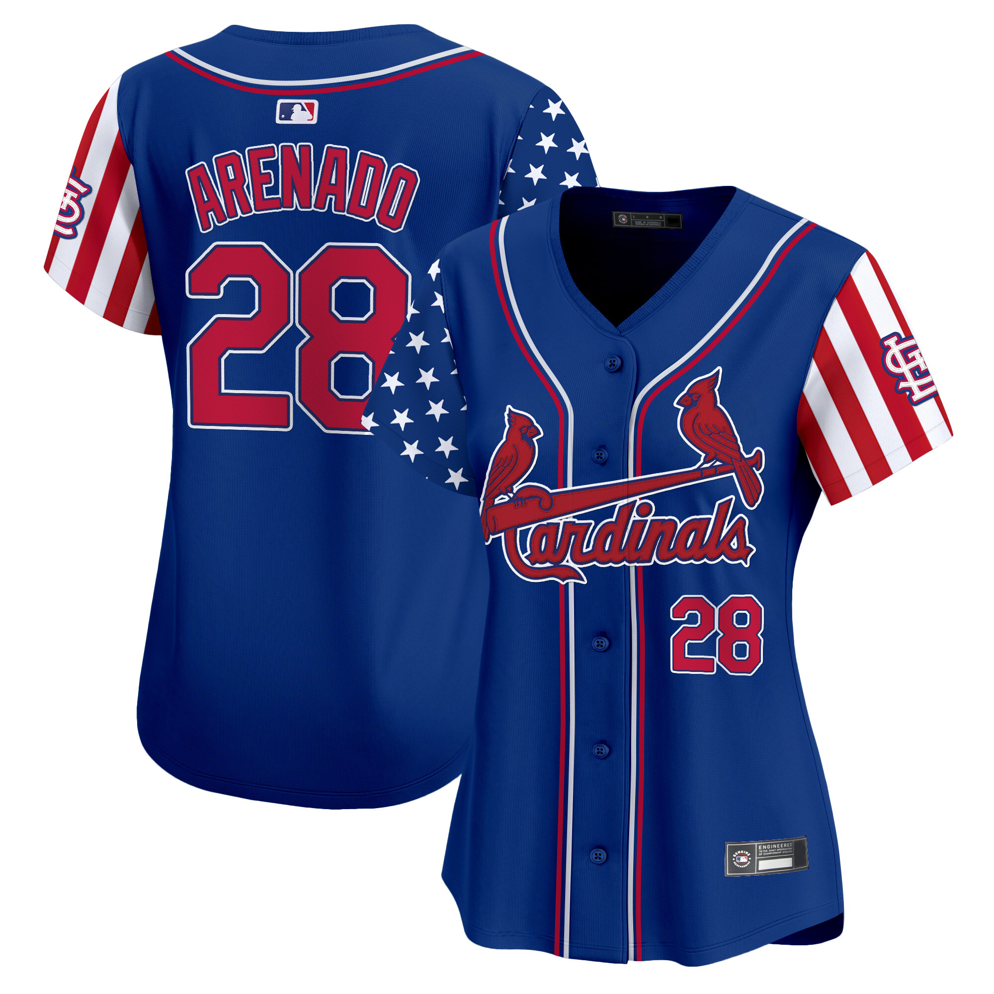 Women's St. Louis Cardinals 2025 Independence Day Vapor Premier Limited Jersey V2 - All Stitched