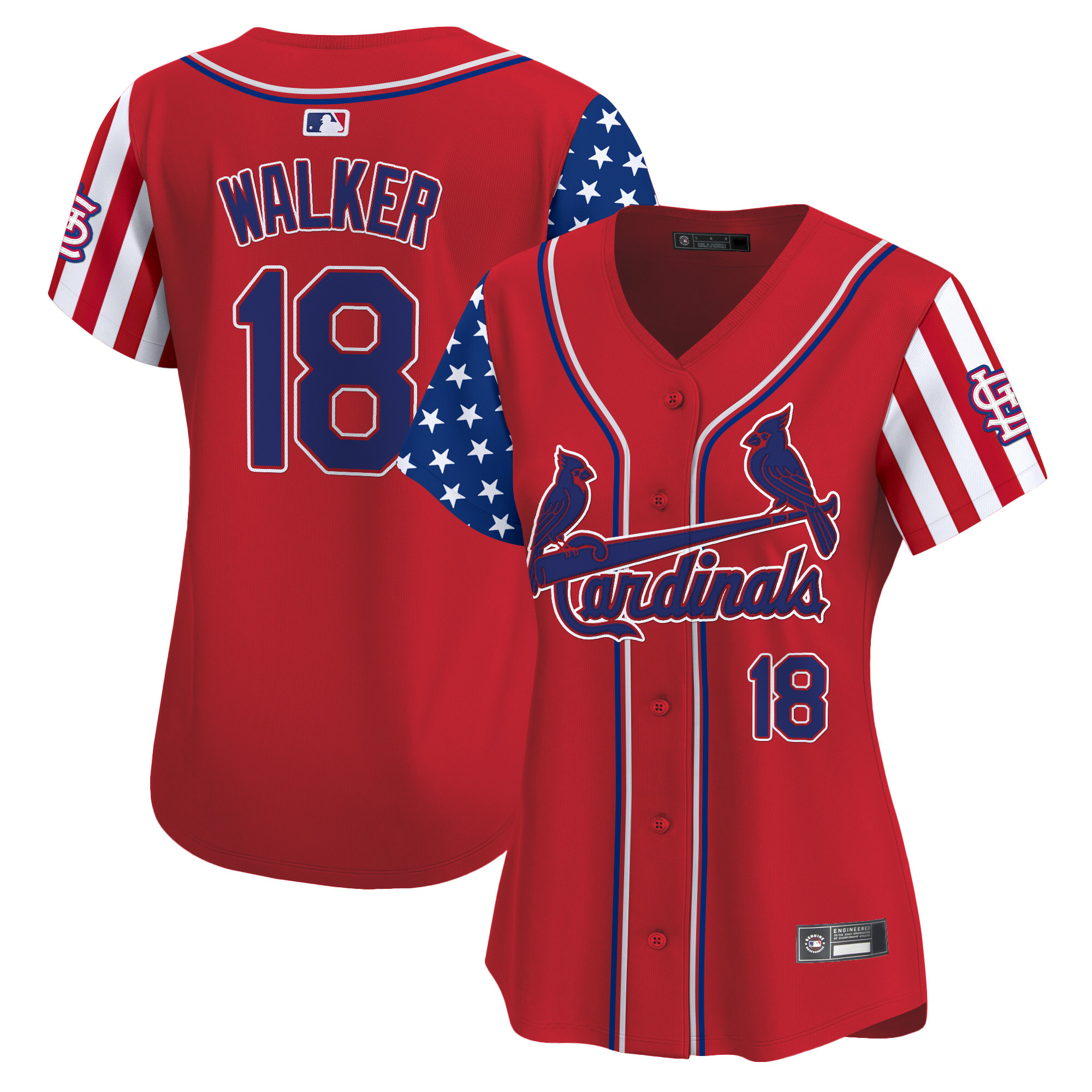 Women's St. Louis Cardinals 2025 Independence Day Vapor Premier Limited Jersey V2 - All Stitched