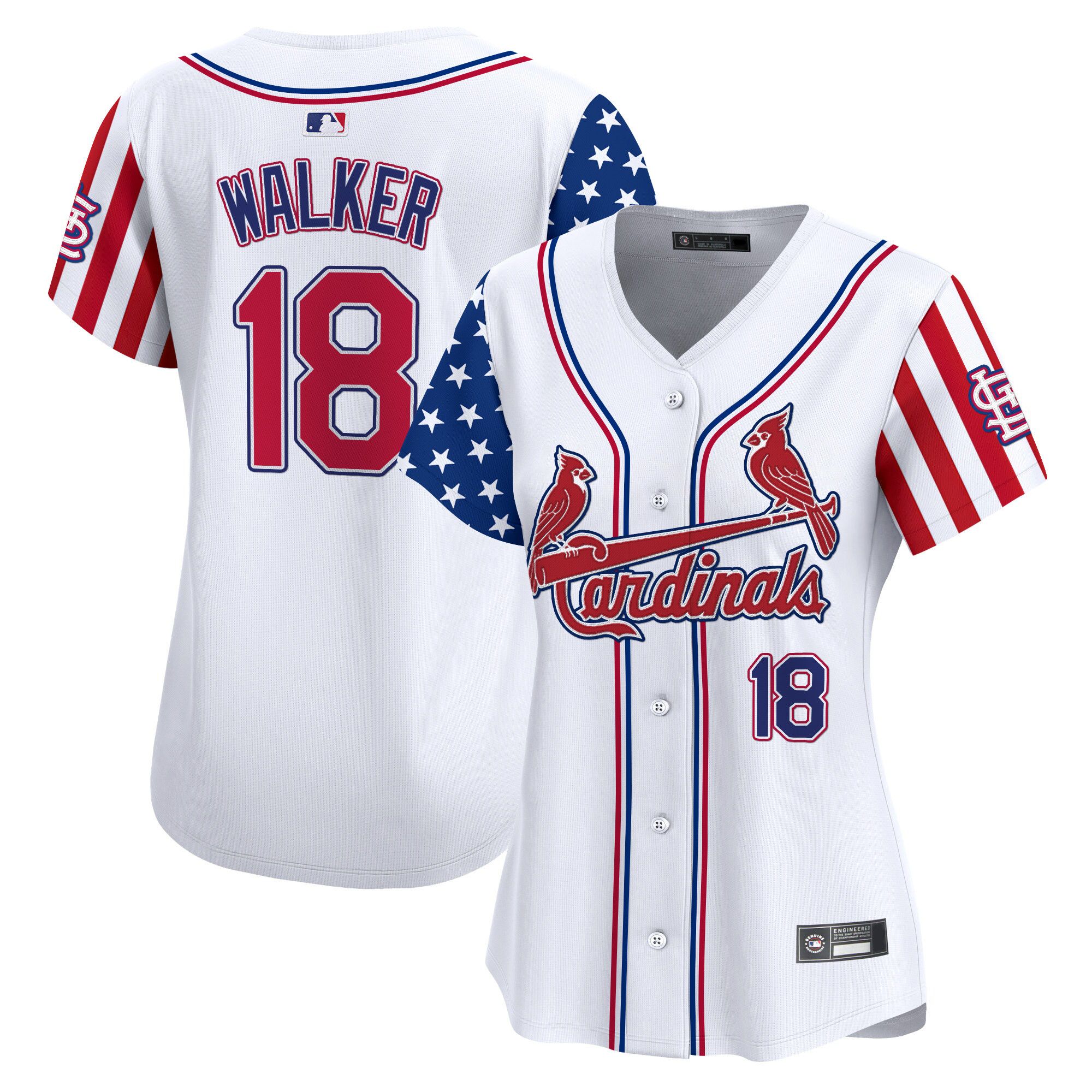 Women's St. Louis Cardinals 2025 Independence Day Vapor Premier Limited Jersey V2 - All Stitched