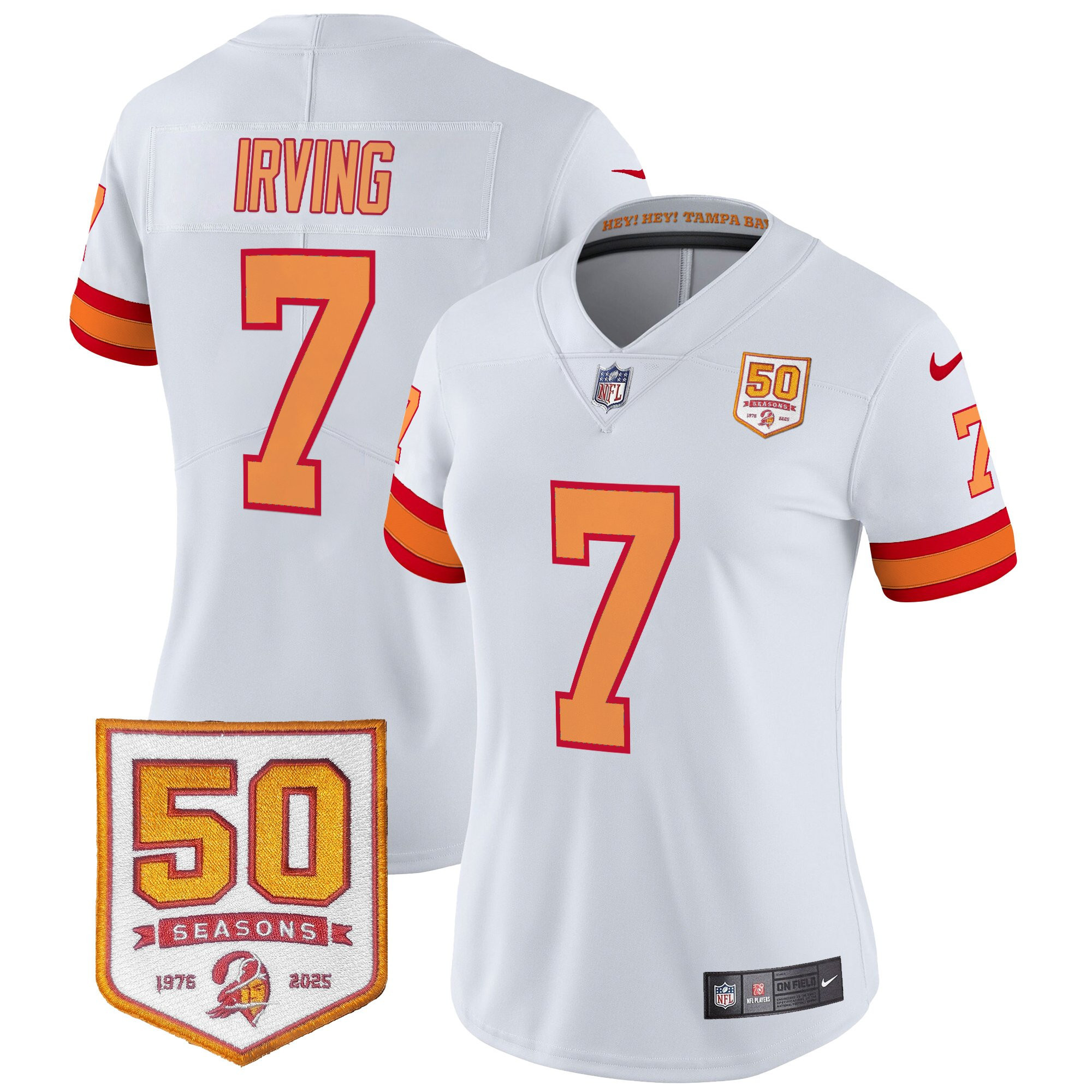 Women's Tampa Bay Buccaneers Throwback 50th Season Patch Vapor Limited Jersey - All Stitched