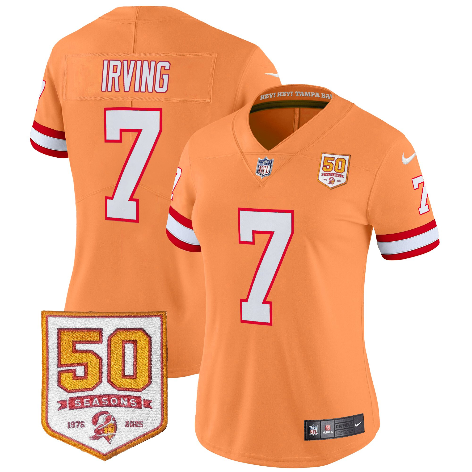 Women's Tampa Bay Buccaneers Throwback 50th Season Patch Vapor Limited Jersey - All Stitched