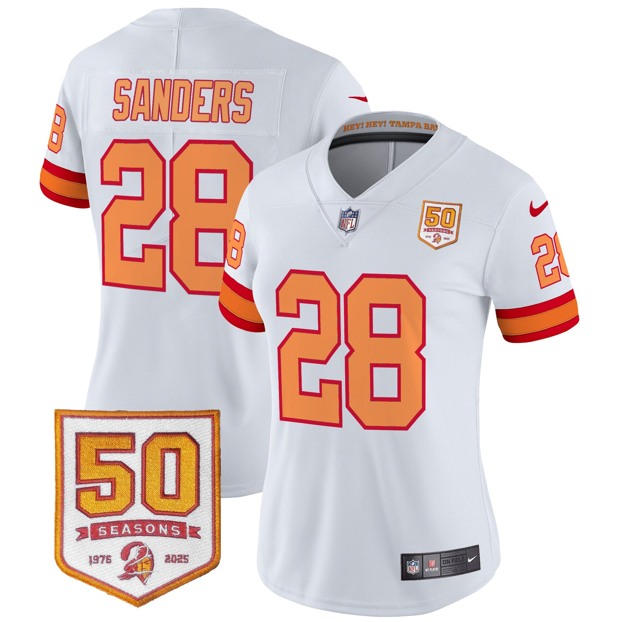 Women's Tampa Bay Buccaneers Throwback 50th Season Patch Vapor Limited Jersey - All Stitched