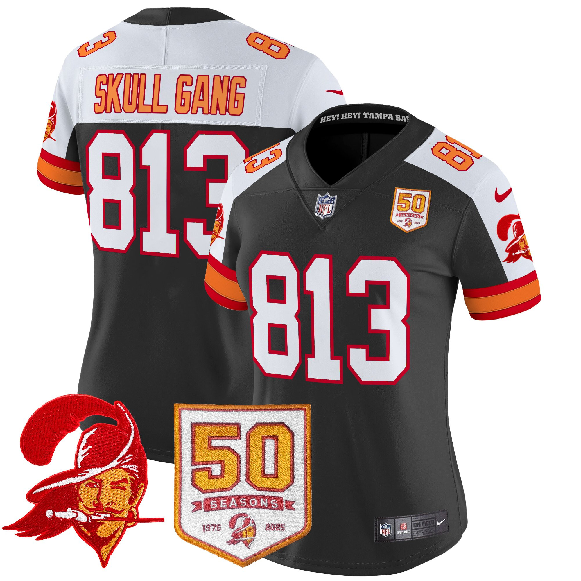 Women's Tampa Bay Buccaneers Throwback 50th Season Patch Vapor Limited Jersey - All Stitched
