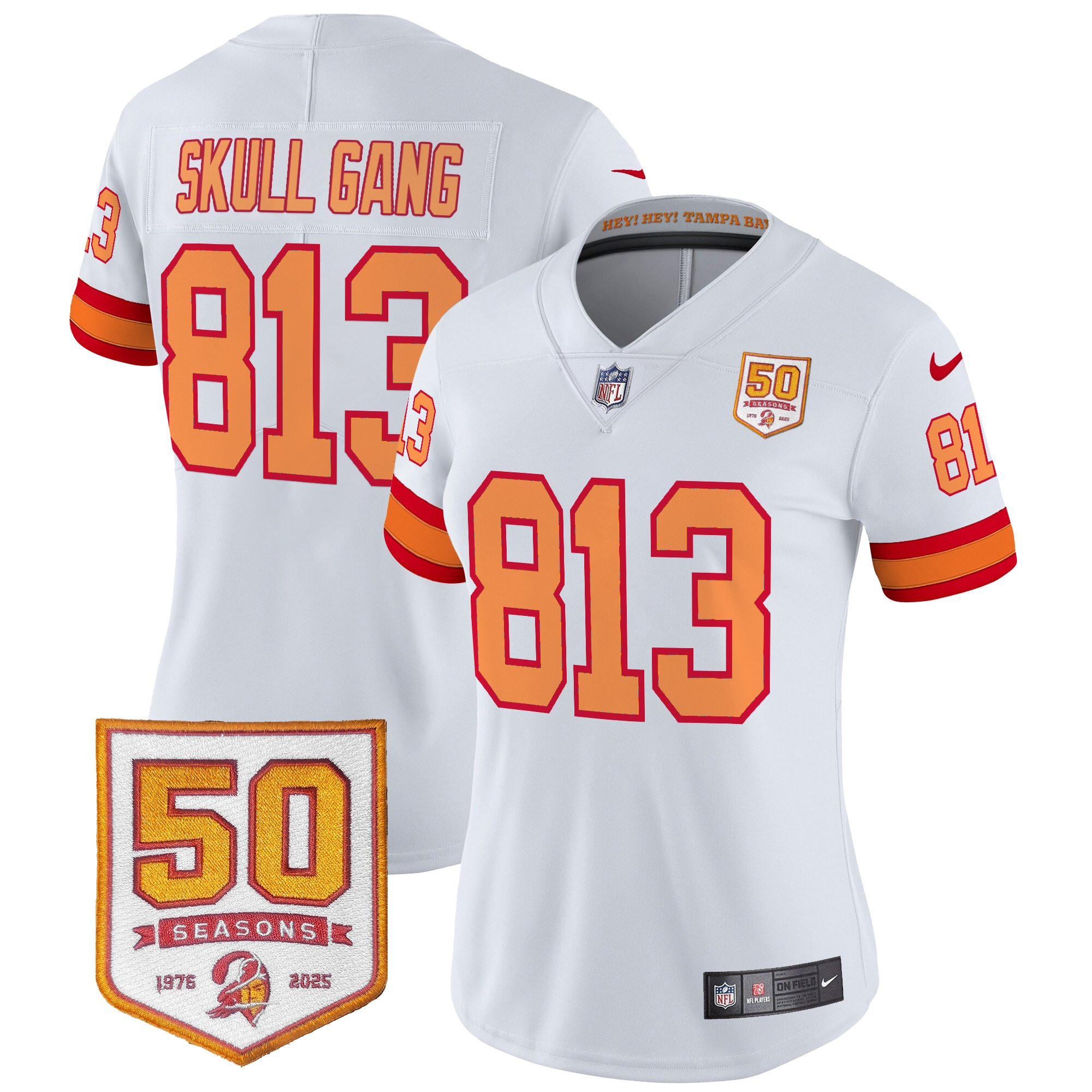 Women's Tampa Bay Buccaneers Throwback 50th Season Patch Vapor Limited Jersey - All Stitched