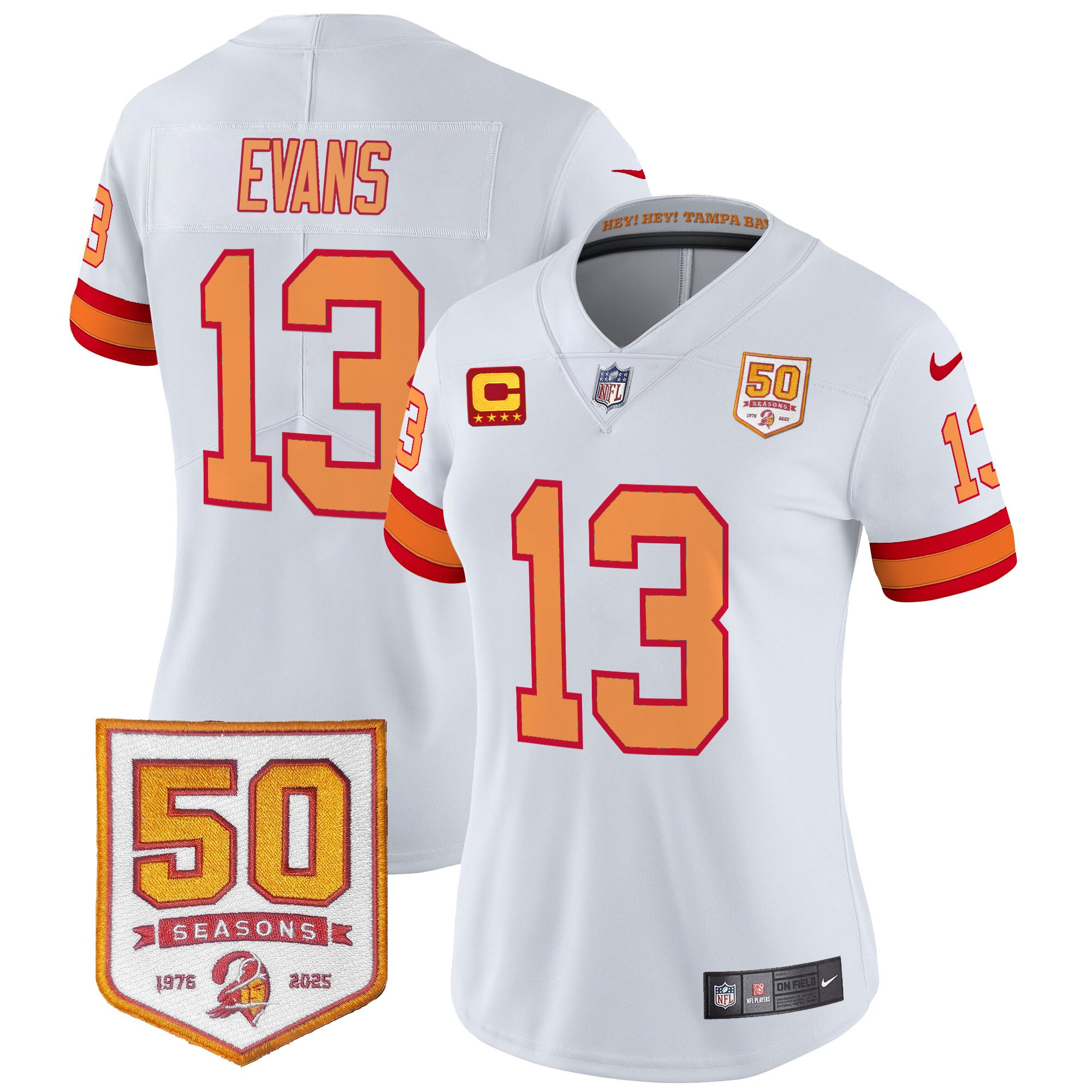 Women's Tampa Bay Buccaneers Throwback 50th Season Patch Vapor Limited Jersey - All Stitched