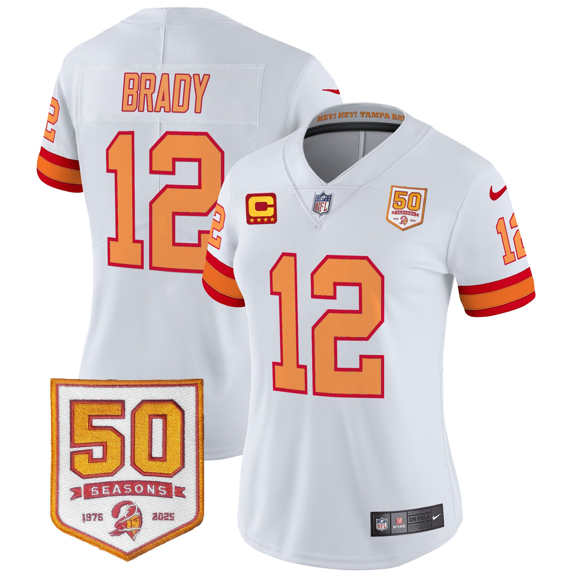 Women's Tampa Bay Buccaneers Throwback 50th Season Patch Vapor Limited Jersey - All Stitched