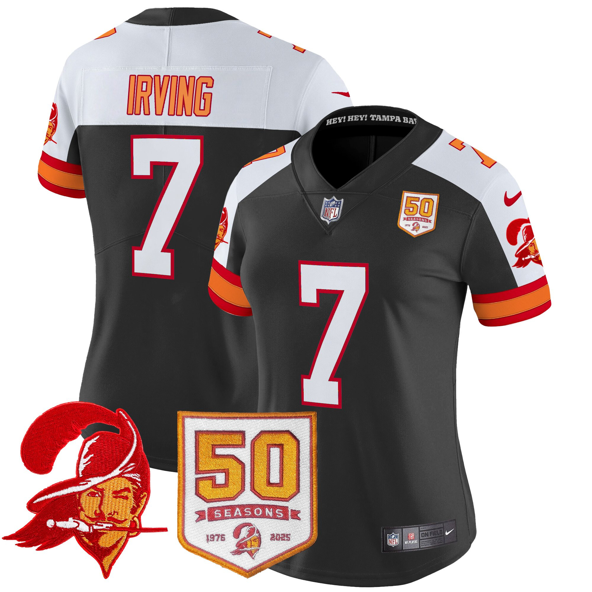 Women's Tampa Bay Buccaneers Throwback 50th Season Patch Vapor Limited Jersey - All Stitched