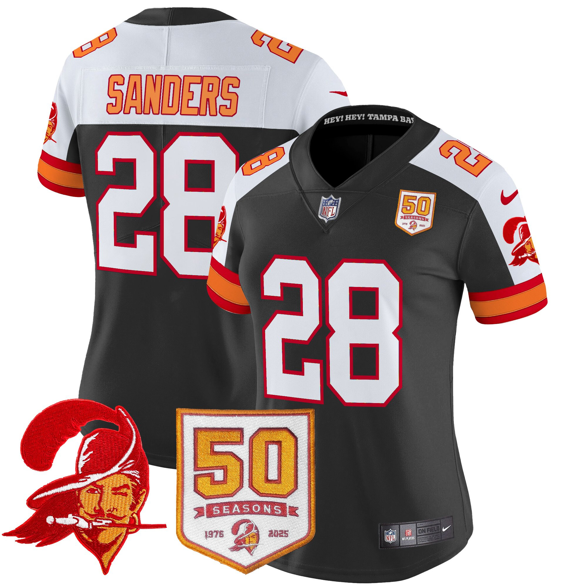 Women's Tampa Bay Buccaneers Throwback 50th Season Patch Vapor Limited Jersey - All Stitched
