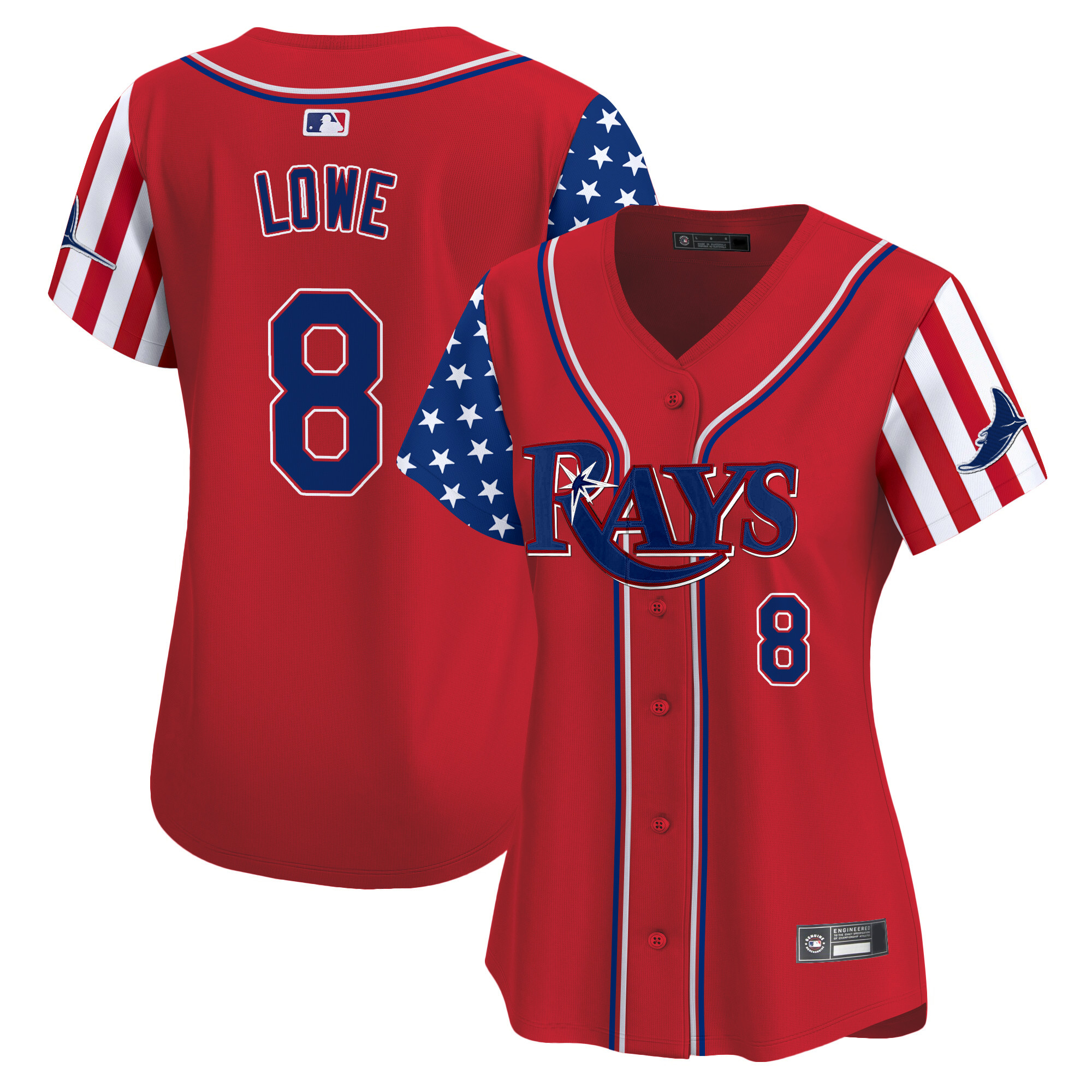 Women's Tampa Bay Rays 2025 Independence Day Vapor Premier Limited Jersey - All Stitched