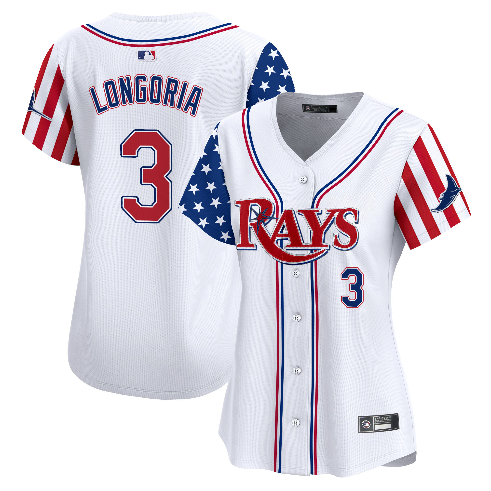 Women's Tampa Bay Rays 2025 Independence Day Vapor Premier Limited Jersey - All Stitched