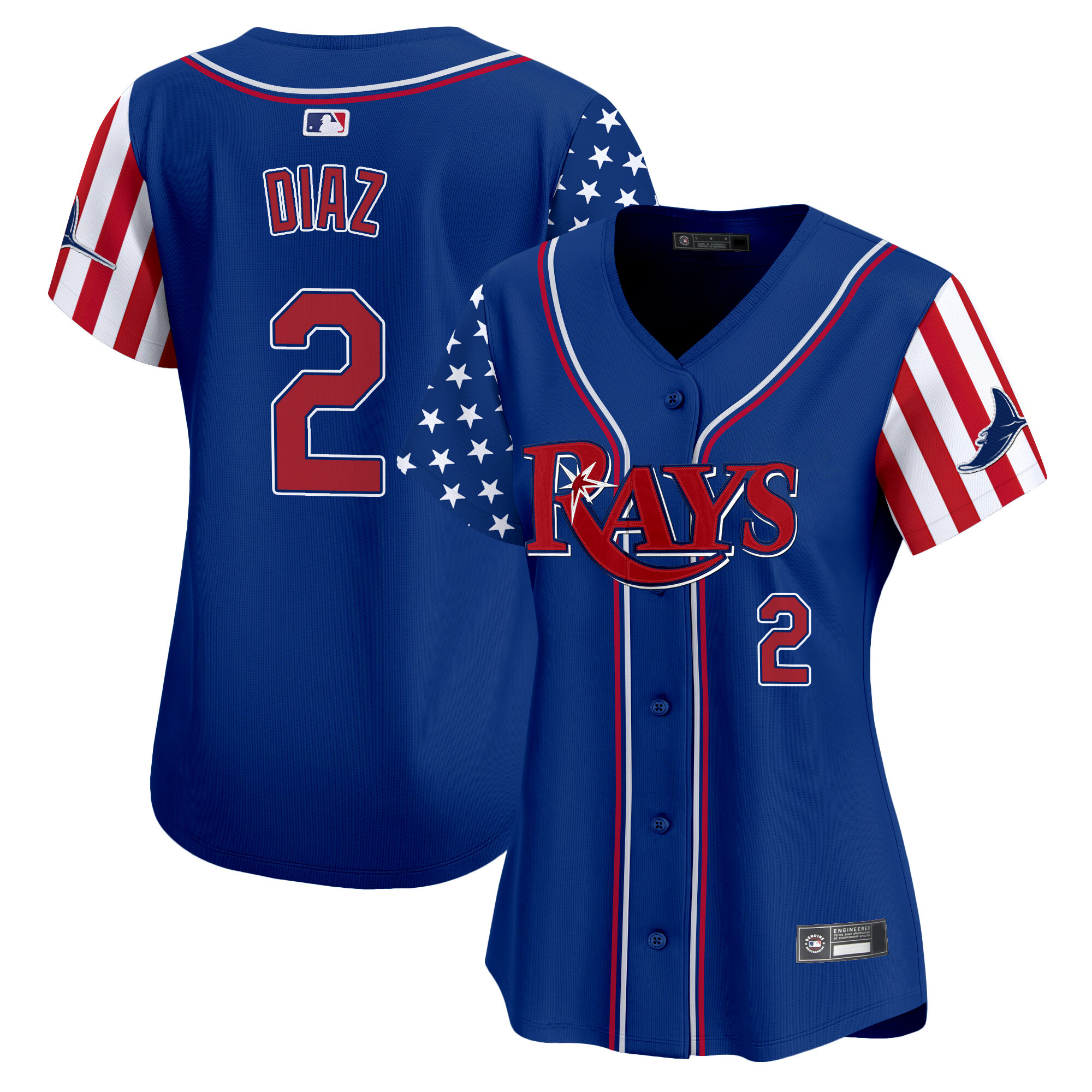 Women's Tampa Bay Rays 2025 Independence Day Vapor Premier Limited Jersey - All Stitched