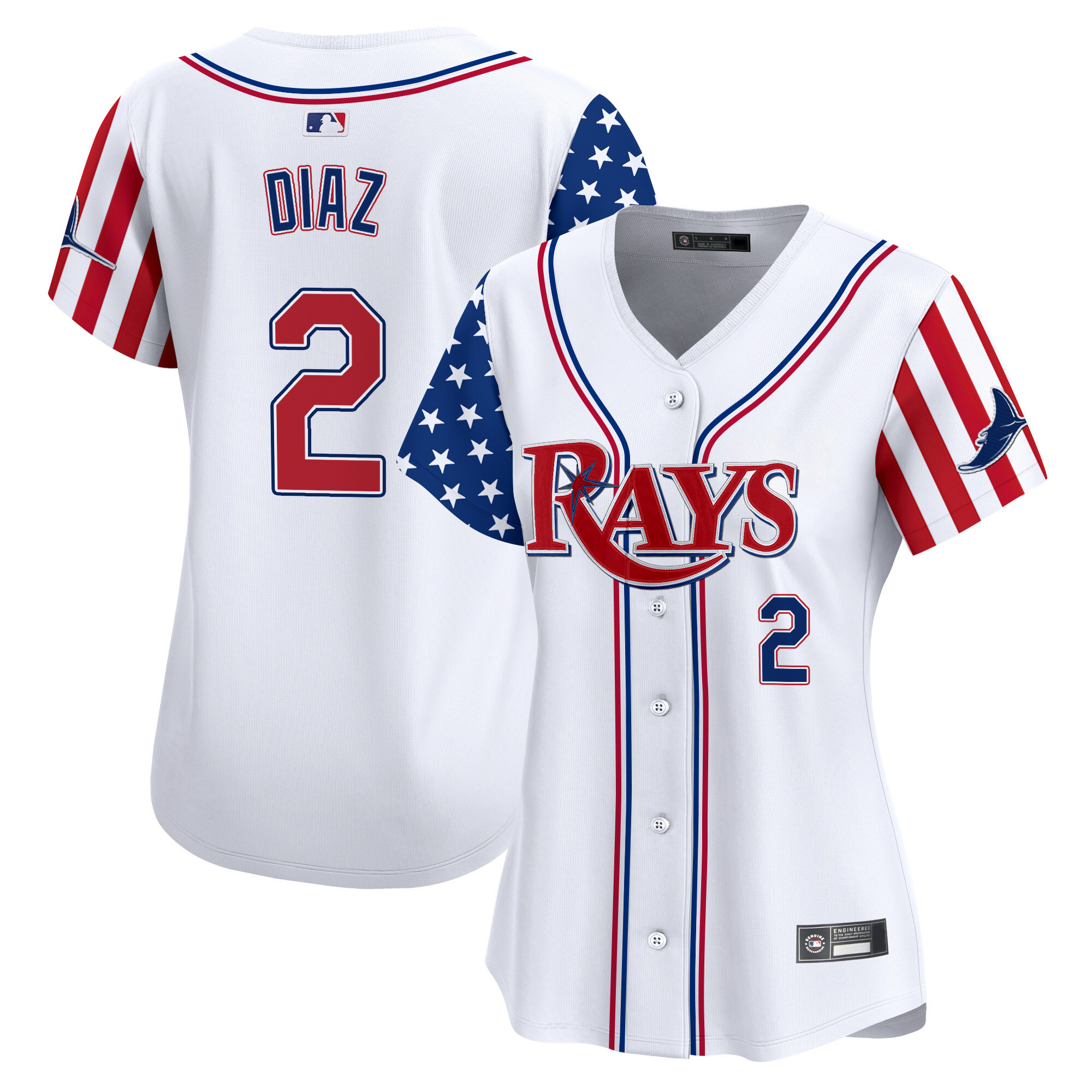 Women's Tampa Bay Rays 2025 Independence Day Vapor Premier Limited Jersey - All Stitched