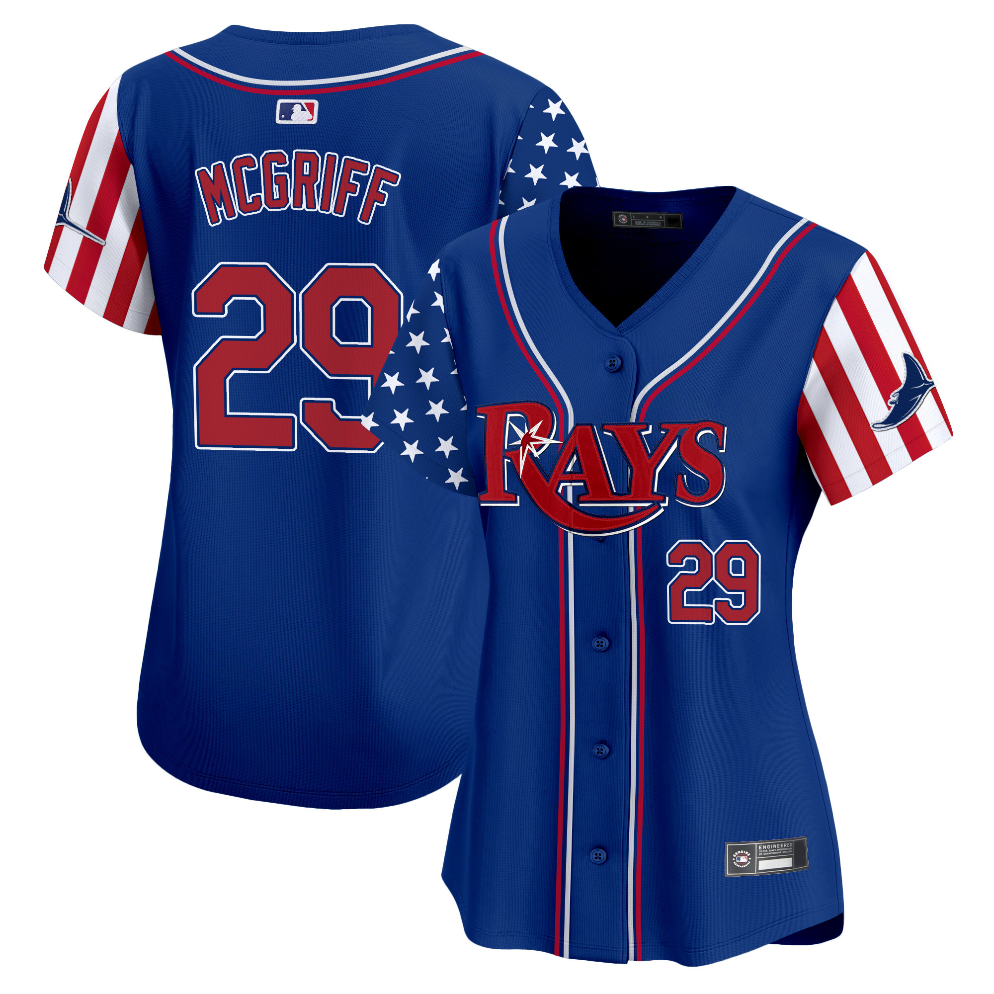 Women's Tampa Bay Rays 2025 Independence Day Vapor Premier Limited Jersey - All Stitched