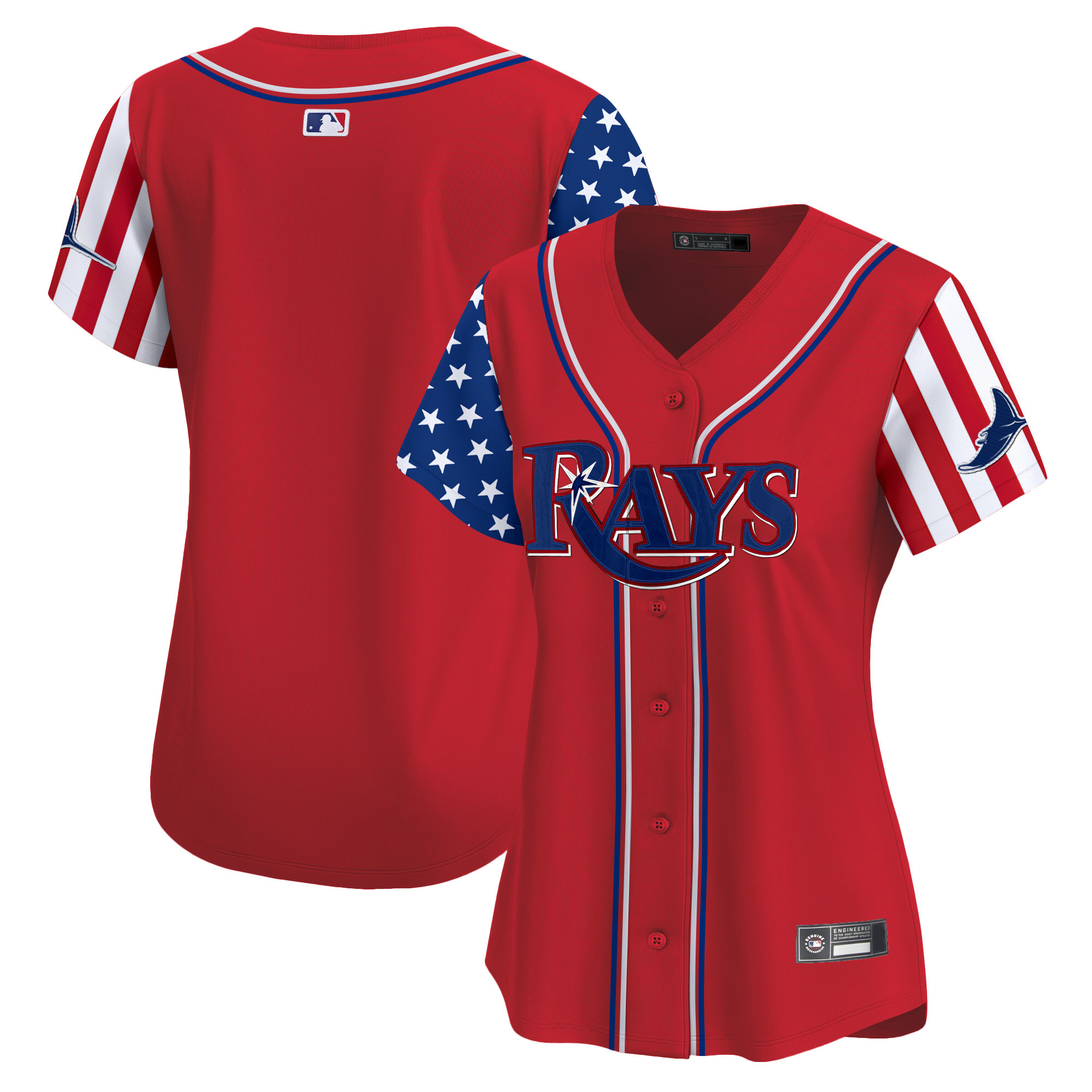 Women's Tampa Bay Rays 2025 Independence Day Vapor Premier Limited Jersey - All Stitched