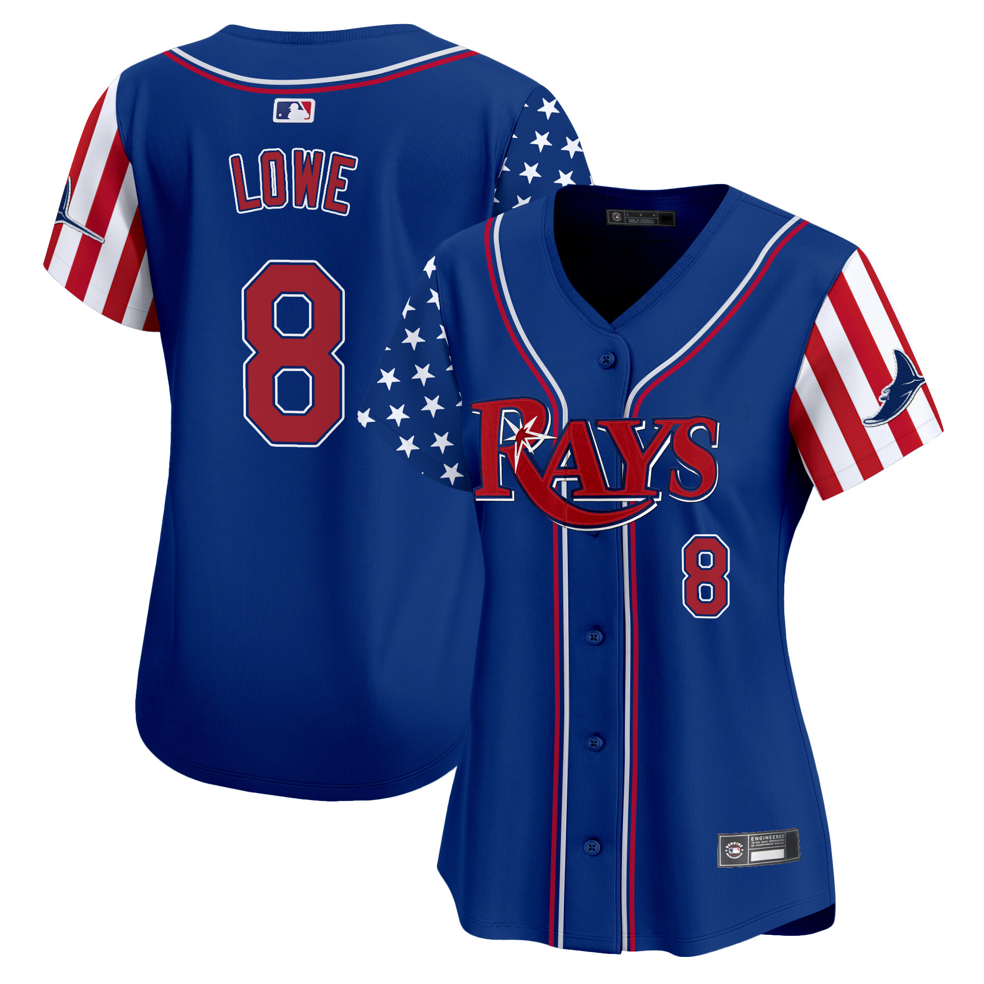 Women's Tampa Bay Rays 2025 Independence Day Vapor Premier Limited Jersey - All Stitched