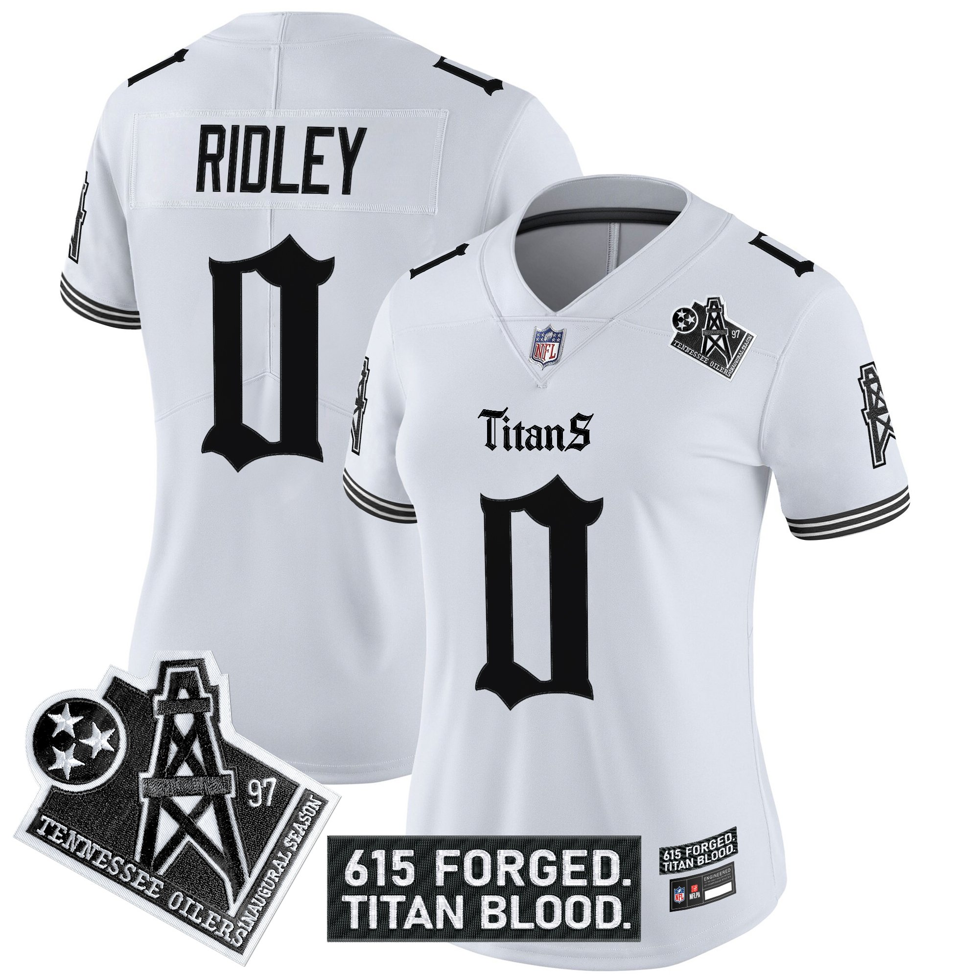 Women's Tennessee Titans 'Titan Gothic Shadows Drop' Vapor Limited Jersey - All Stitched