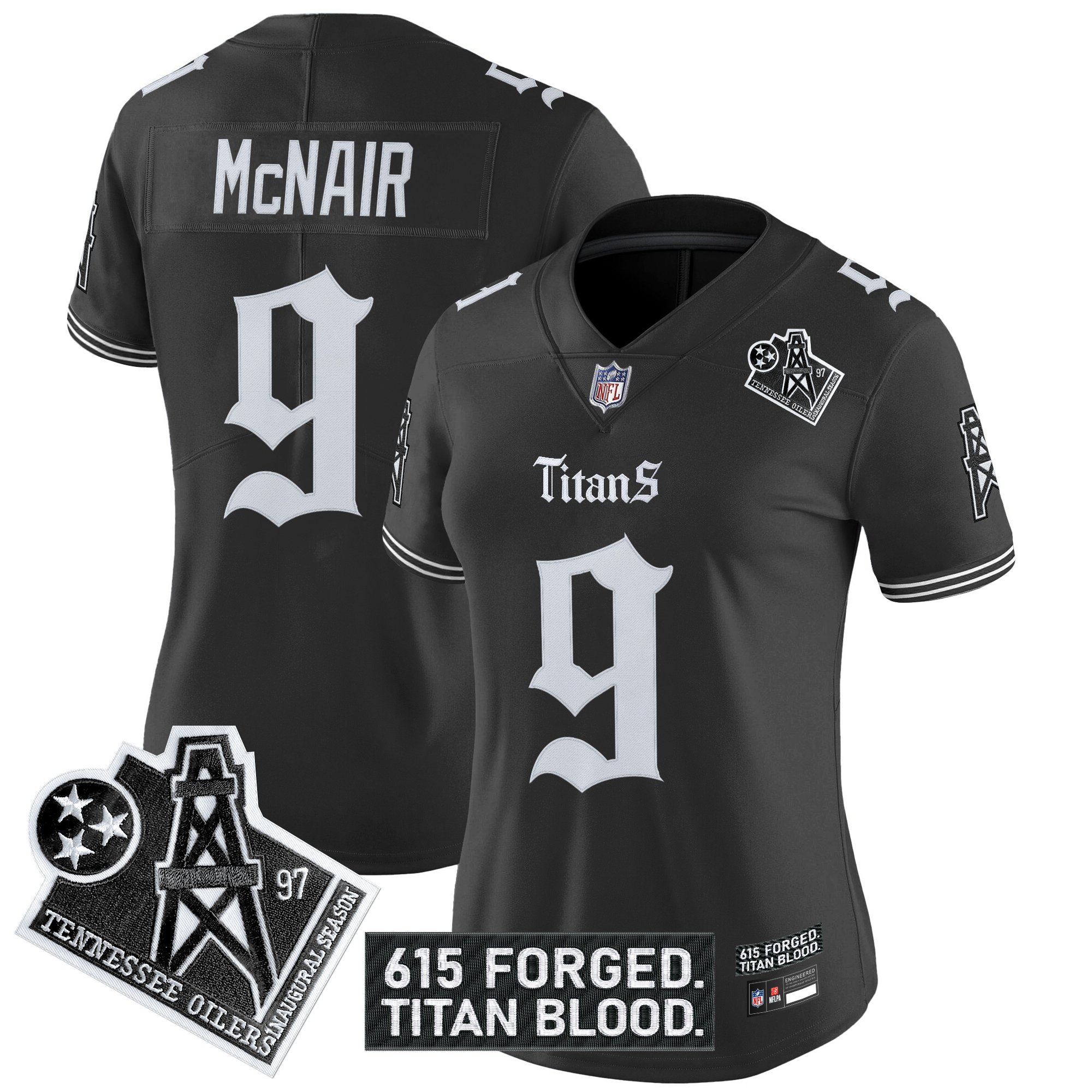 Women's Tennessee Titans 'Titan Gothic Shadows Drop' Vapor Limited Jersey - All Stitched