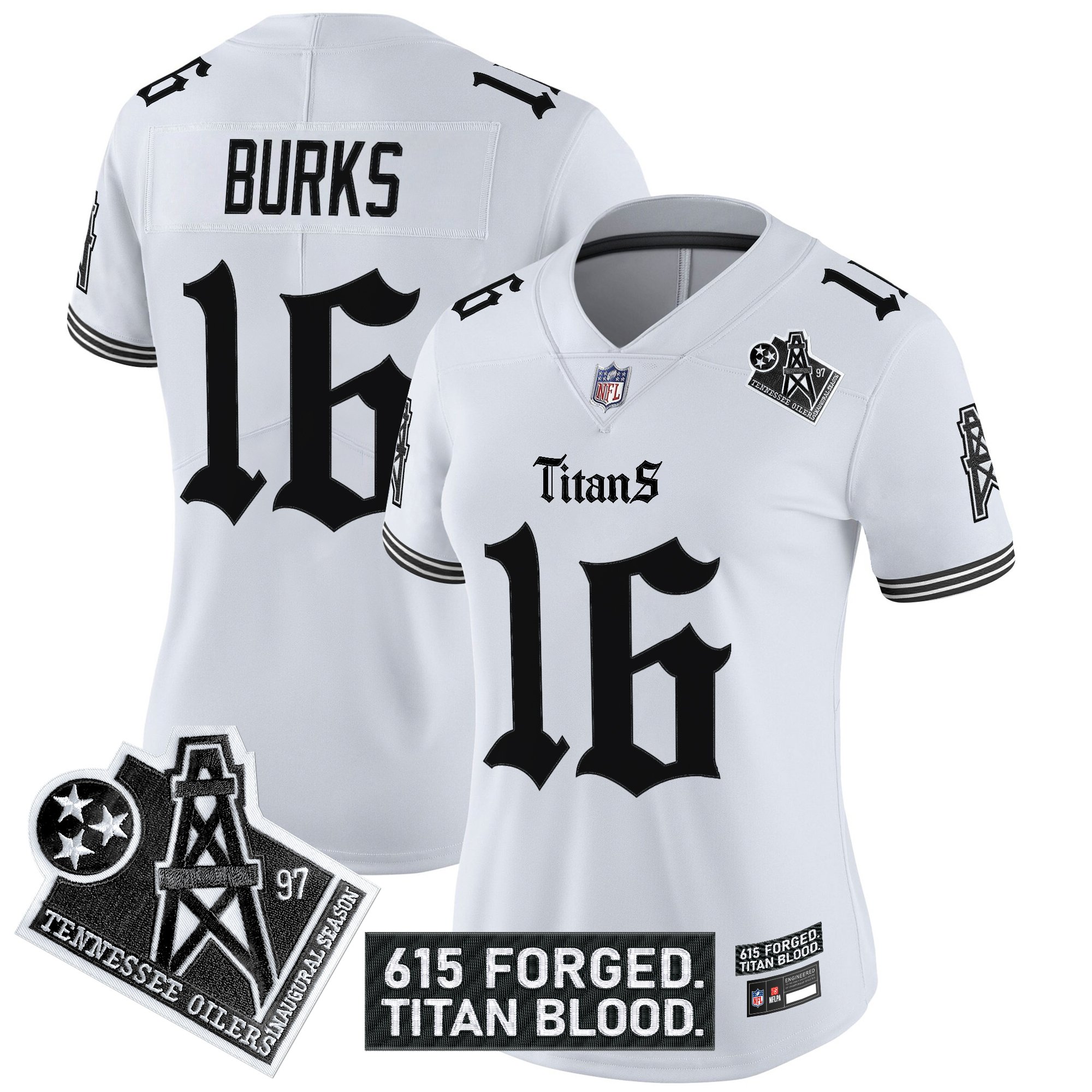 Women's Tennessee Titans 'Titan Gothic Shadows Drop' Vapor Limited Jersey - All Stitched