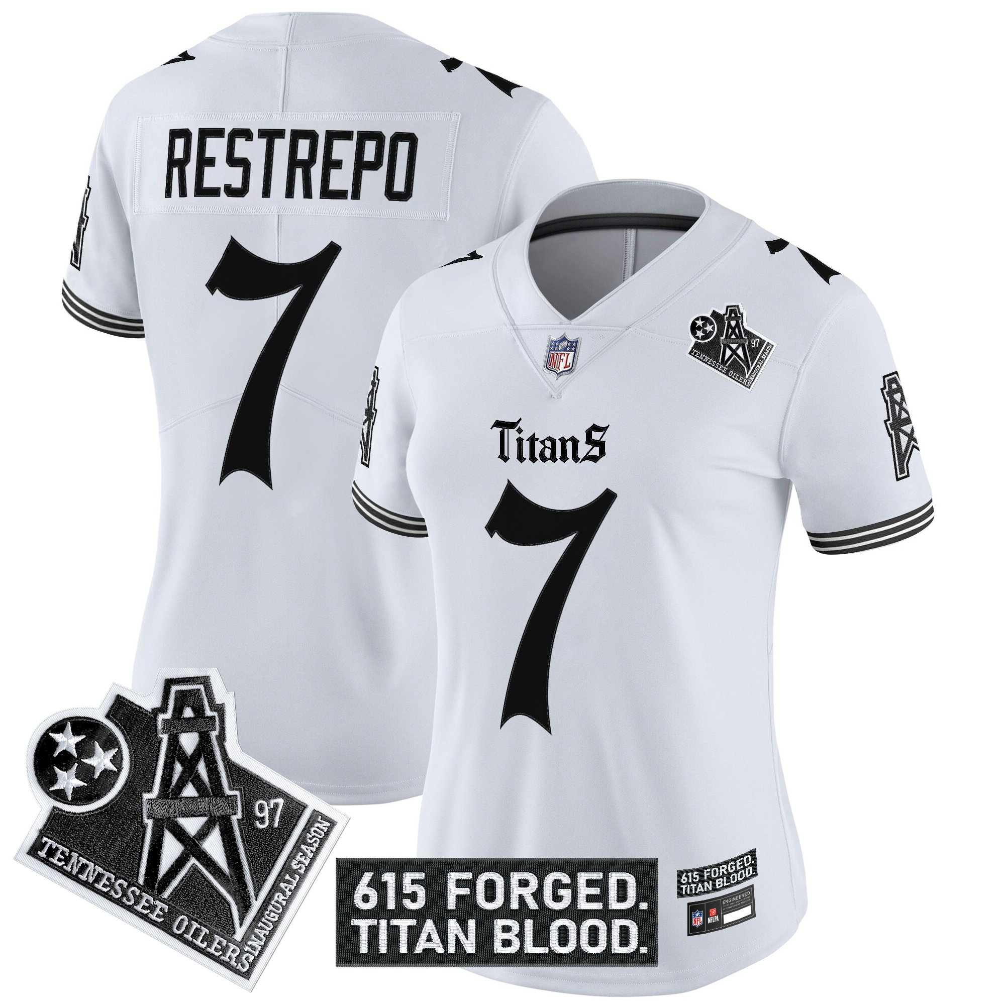 Women's Tennessee Titans 'Titan Gothic Shadows Drop' Vapor Limited Jersey - All Stitched