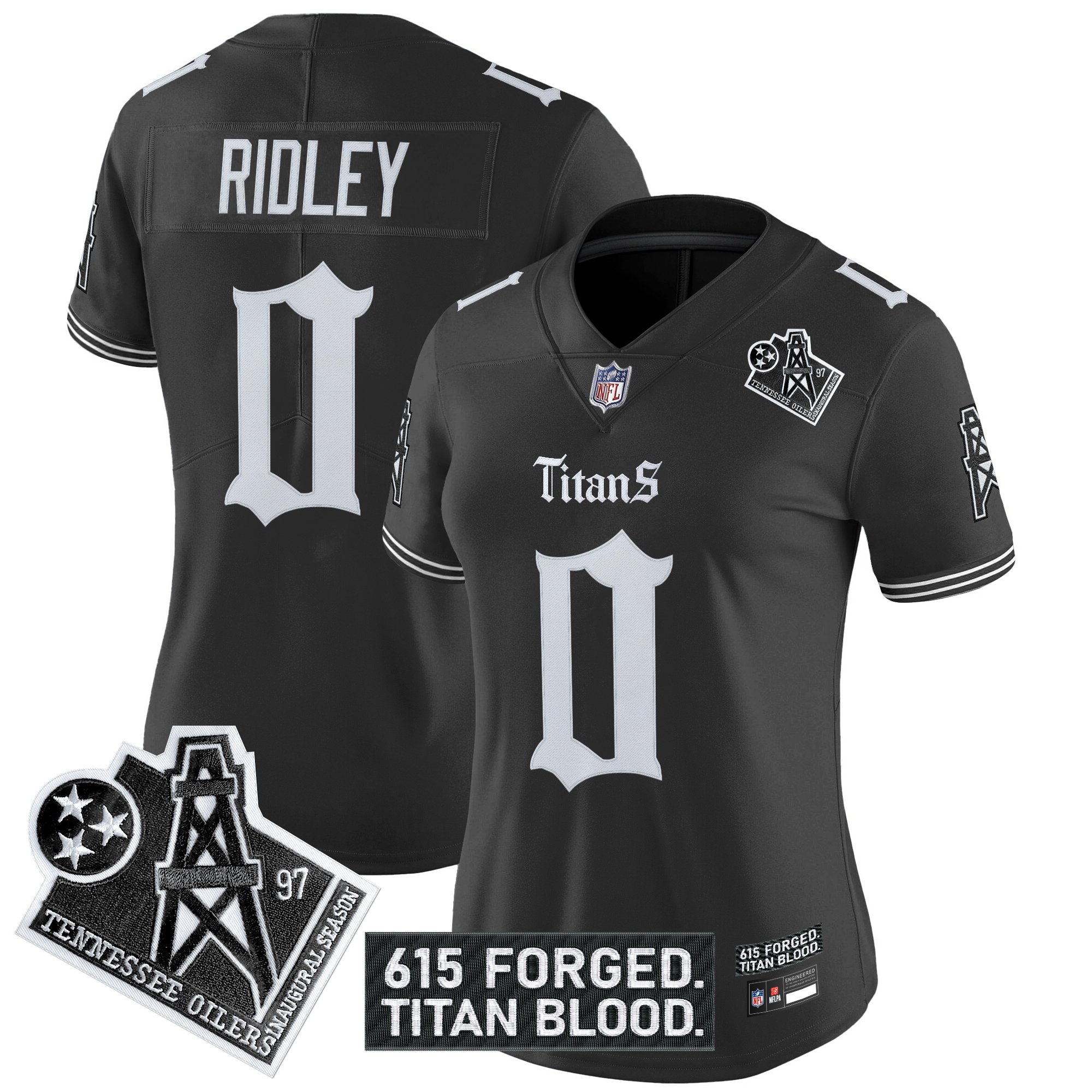 Women's Tennessee Titans 'Titan Gothic Shadows Drop' Vapor Limited Jersey - All Stitched