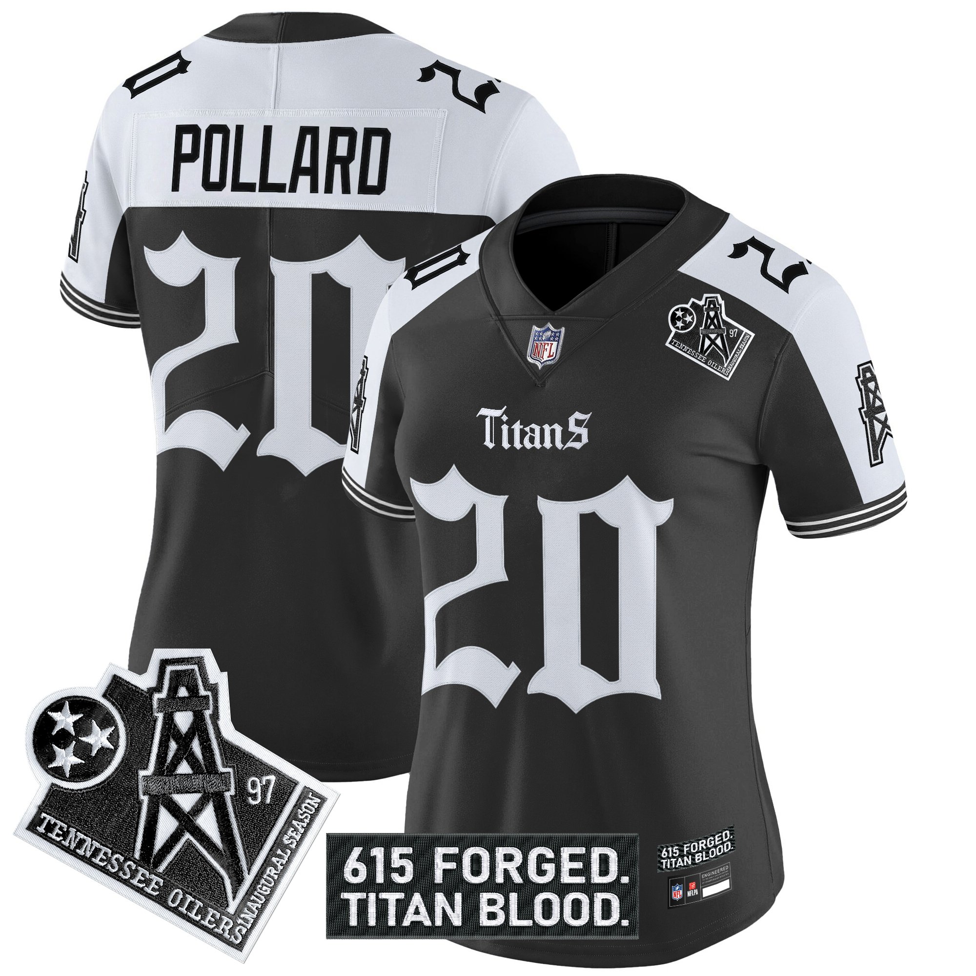 Women's Tennessee Titans 'Titan Gothic Shadows Drop' Vapor Limited Jersey - All Stitched