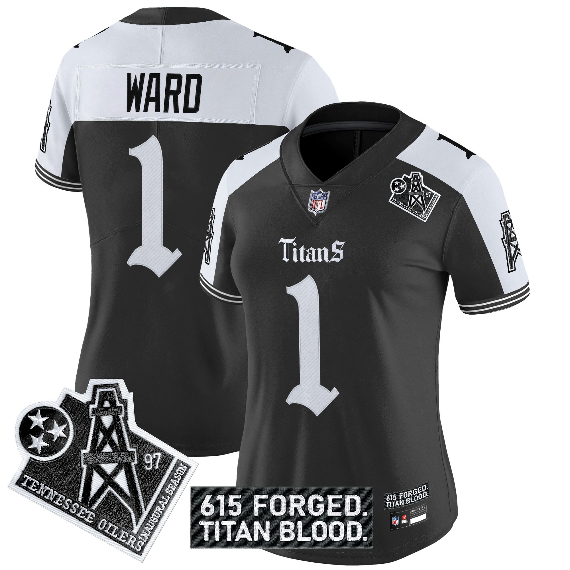 Women's Tennessee Titans 'Titan Gothic Shadows Drop' Vapor Limited Jersey - All Stitched