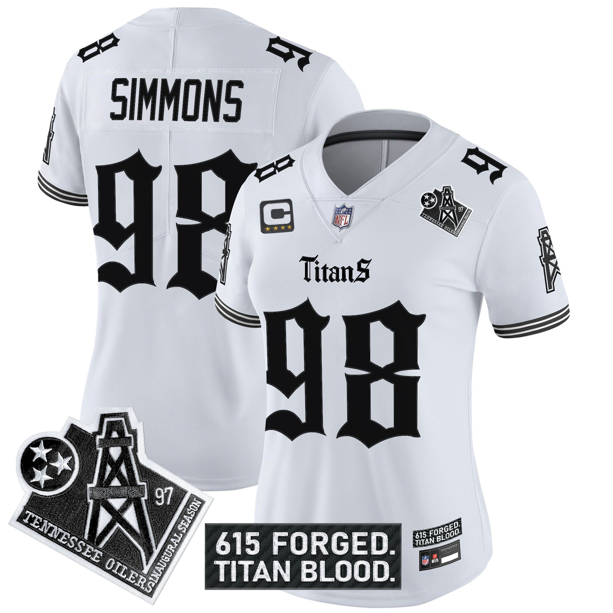 Women's Tennessee Titans 'Titan Gothic Shadows Drop' Vapor Limited Jersey - All Stitched