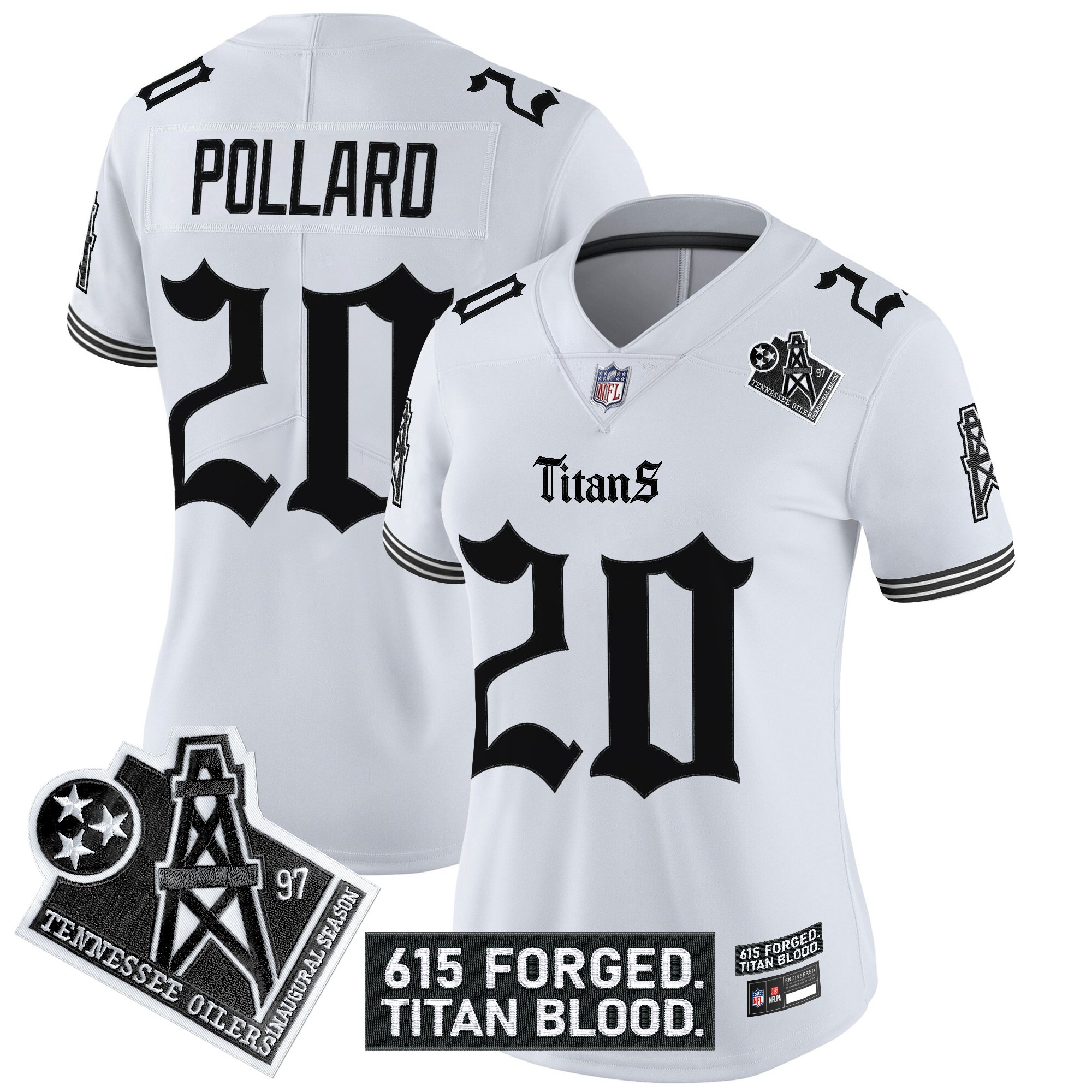 Women's Tennessee Titans 'Titan Gothic Shadows Drop' Vapor Limited Jersey - All Stitched