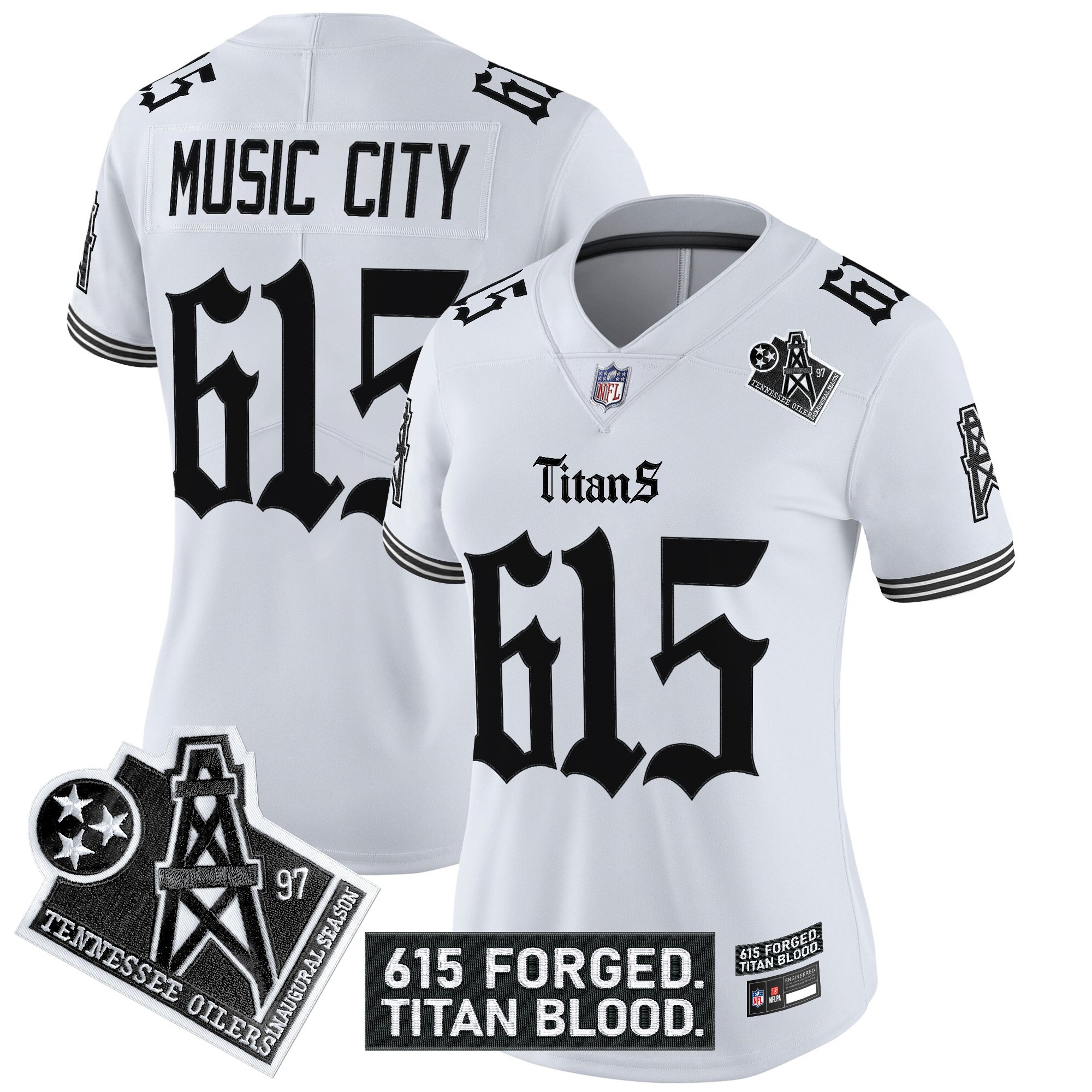 Women's Tennessee Titans 'Titan Gothic Shadows Drop' Vapor Limited Jersey - All Stitched