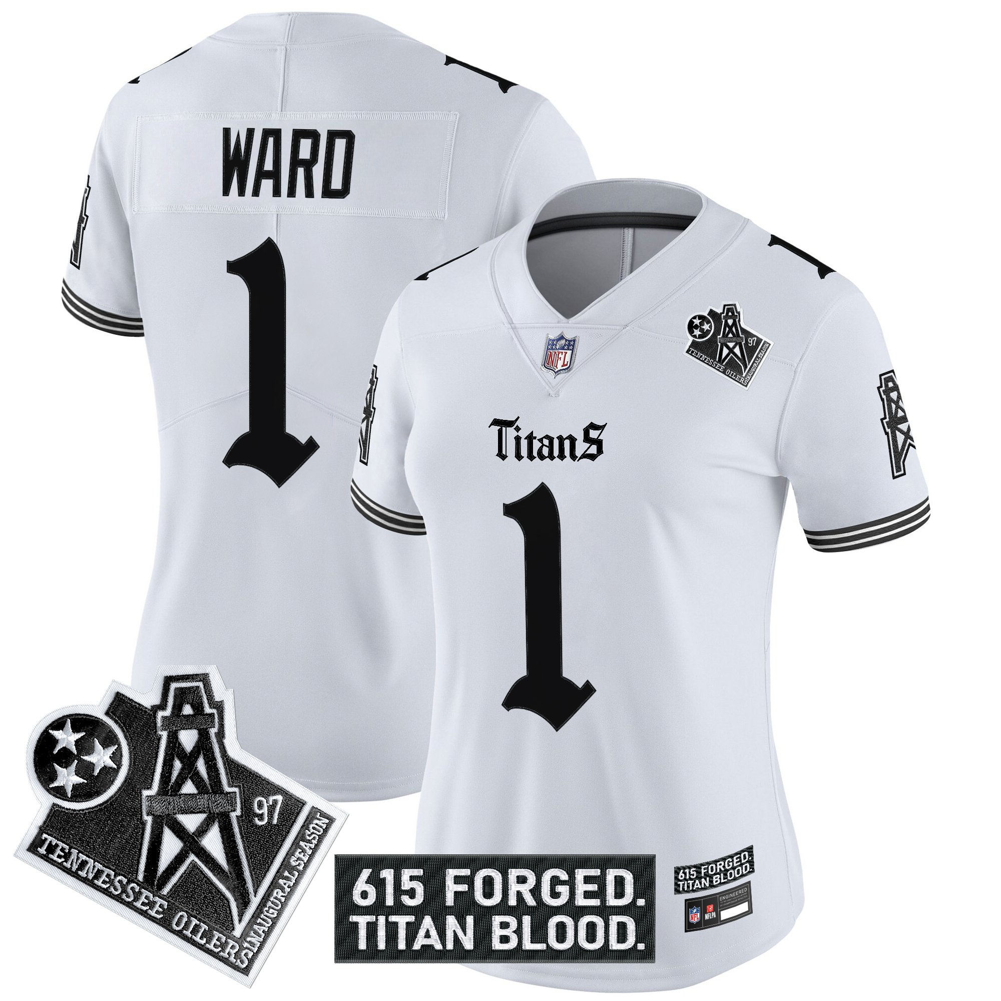 Women's Tennessee Titans 'Titan Gothic Shadows Drop' Vapor Limited Jersey - All Stitched