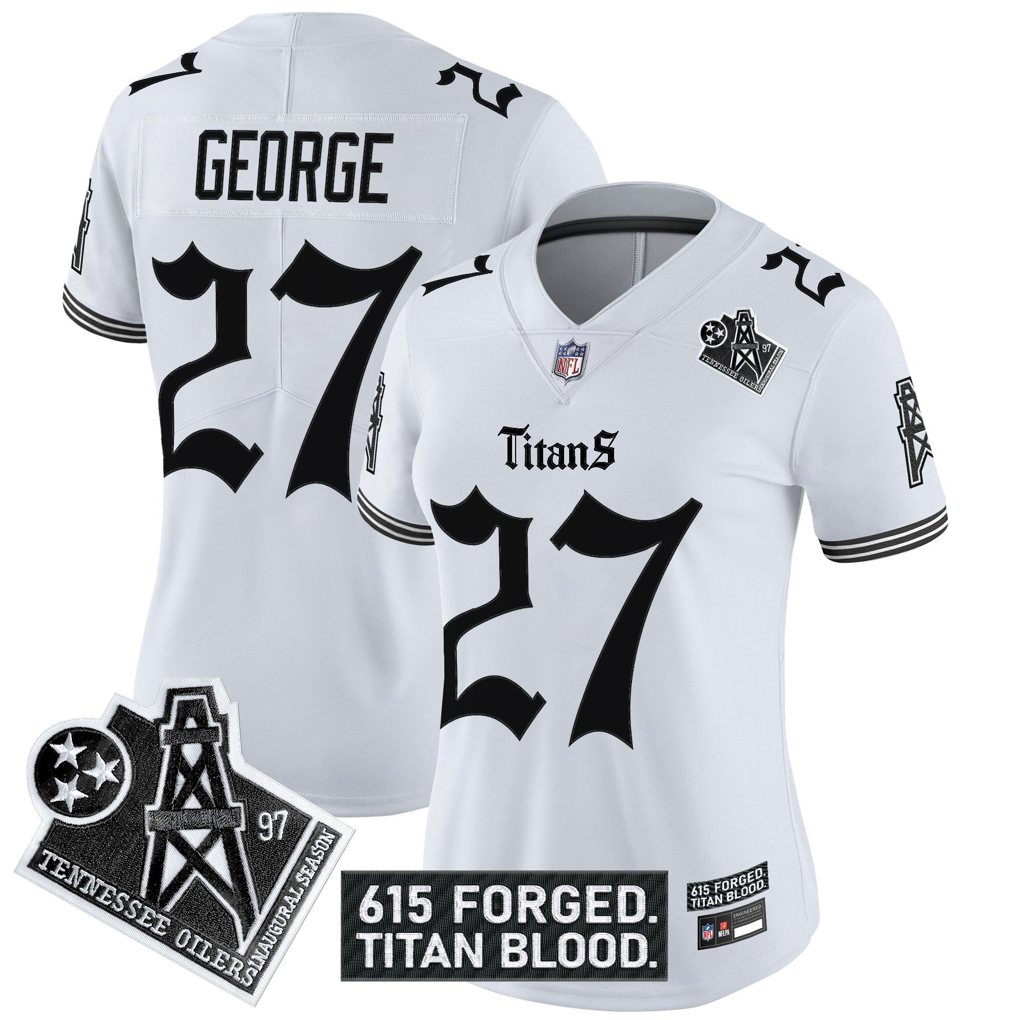 Women's Tennessee Titans 'Titan Gothic Shadows Drop' Vapor Limited Jersey - All Stitched