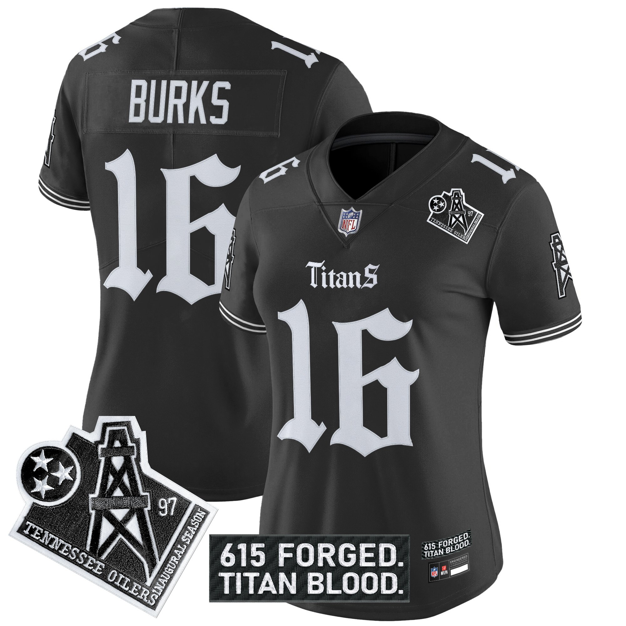 Women's Tennessee Titans 'Titan Gothic Shadows Drop' Vapor Limited Jersey - All Stitched