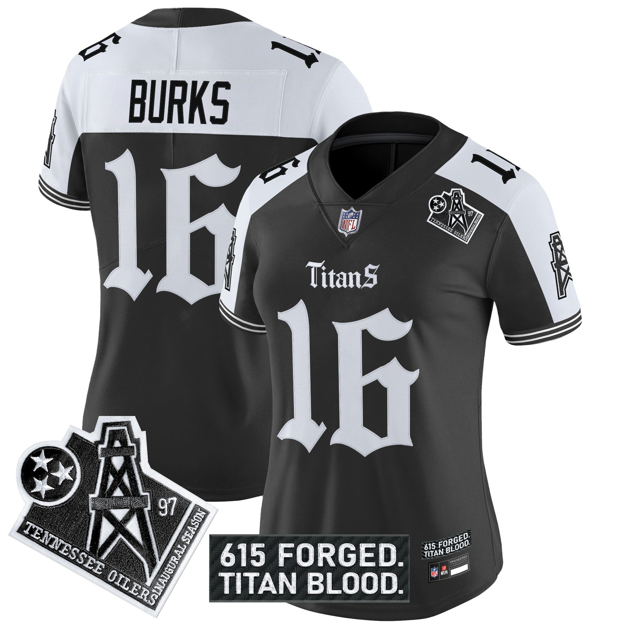 Women's Tennessee Titans 'Titan Gothic Shadows Drop' Vapor Limited Jersey - All Stitched