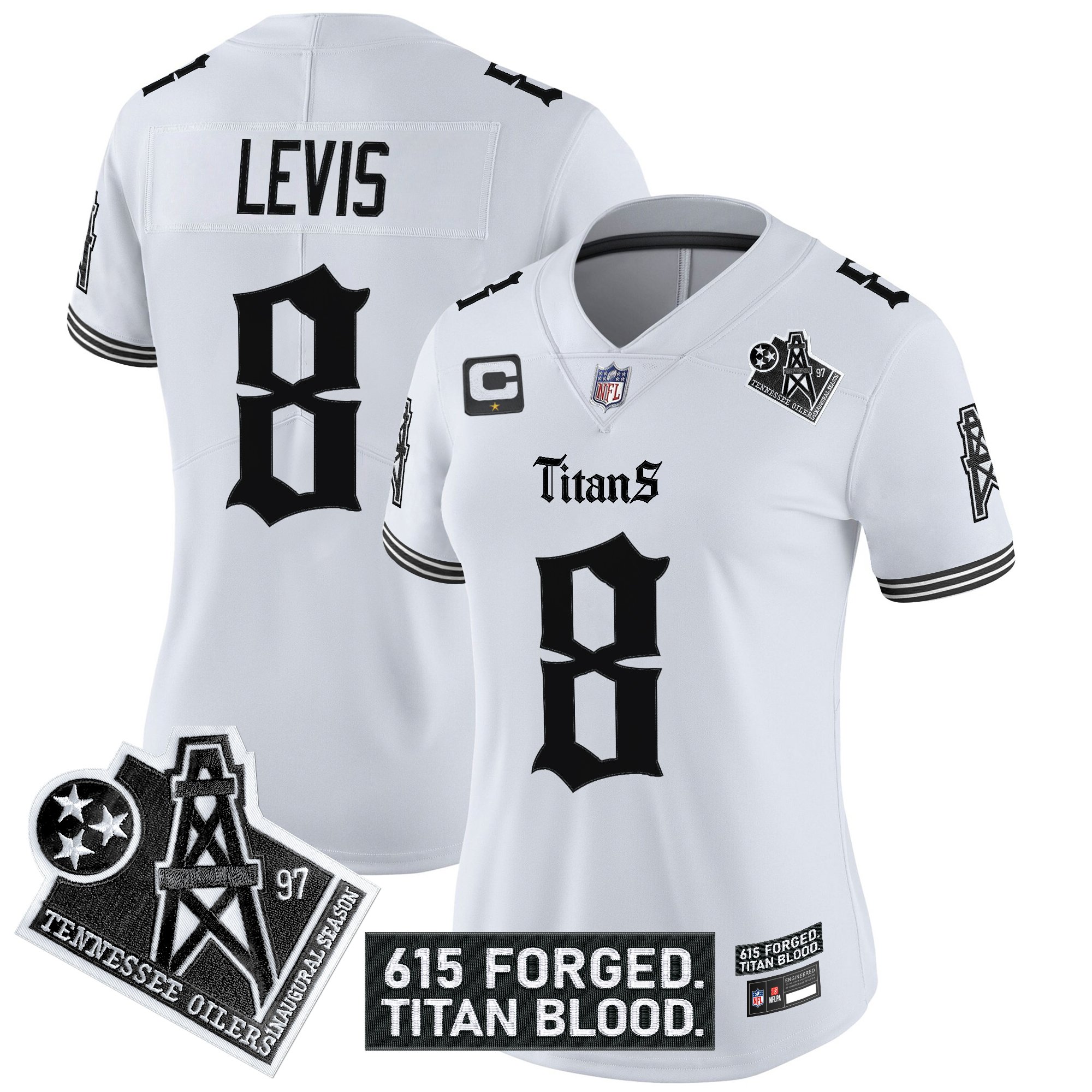 Women's Tennessee Titans 'Titan Gothic Shadows Drop' Vapor Limited Jersey - All Stitched