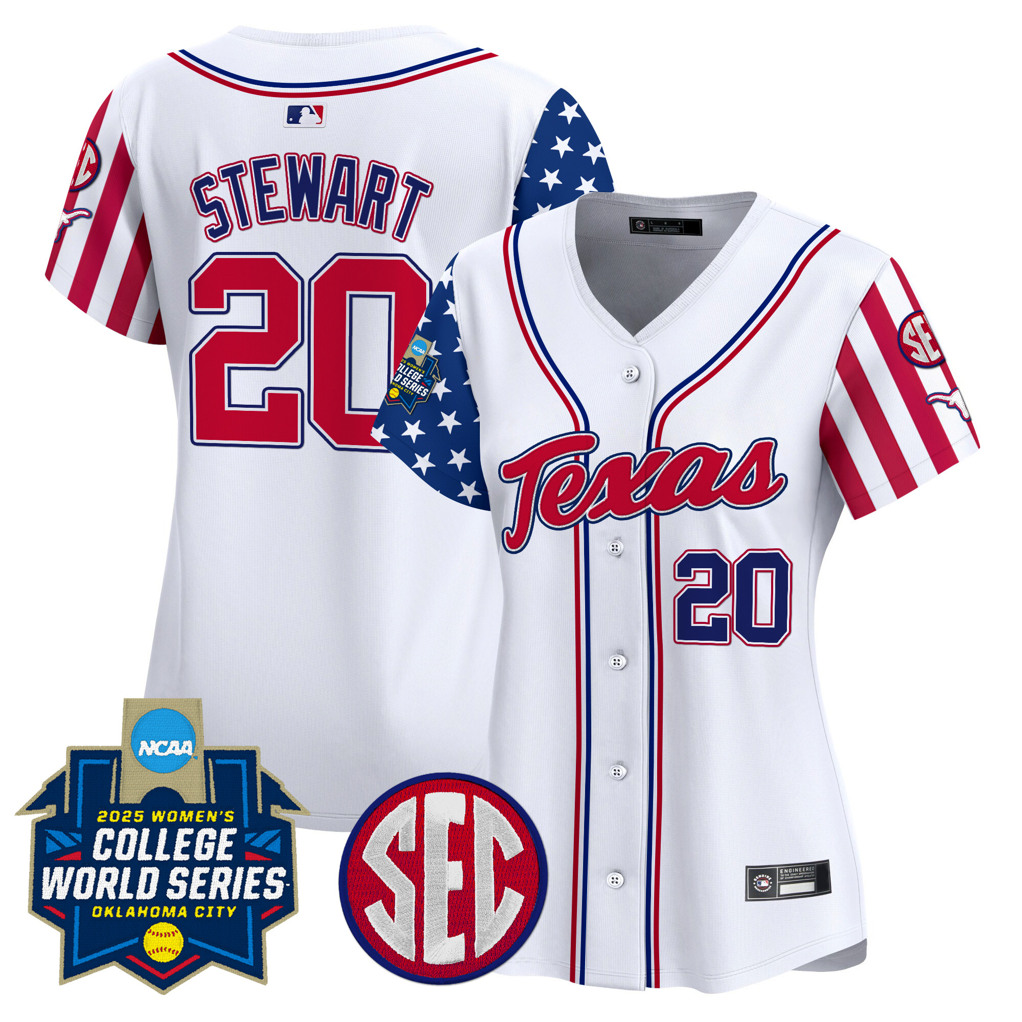 Women's Texas Longhorns Softball 2025 Independence Day Vapor Premier Limited Jersey - All Stitched