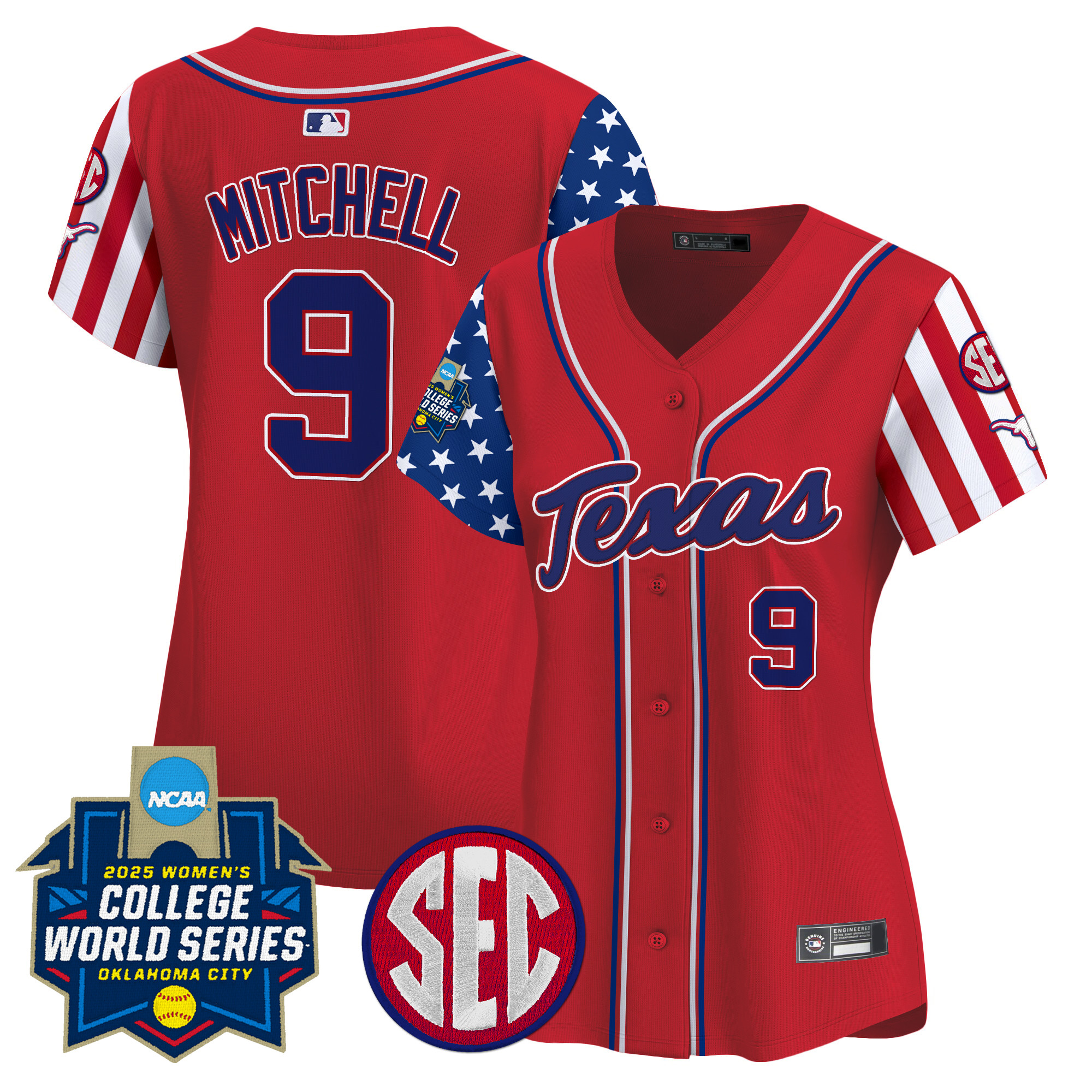Women's Texas Longhorns Softball 2025 Independence Day Vapor Premier Limited Jersey - All Stitched