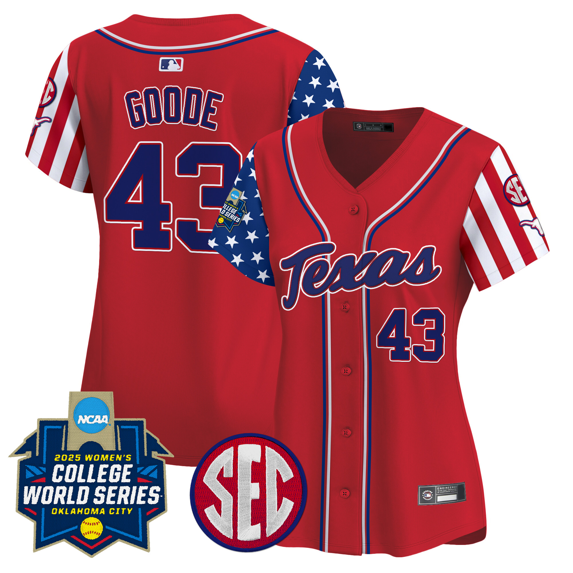 Women's Texas Longhorns Softball 2025 Independence Day Vapor Premier Limited Jersey - All Stitched
