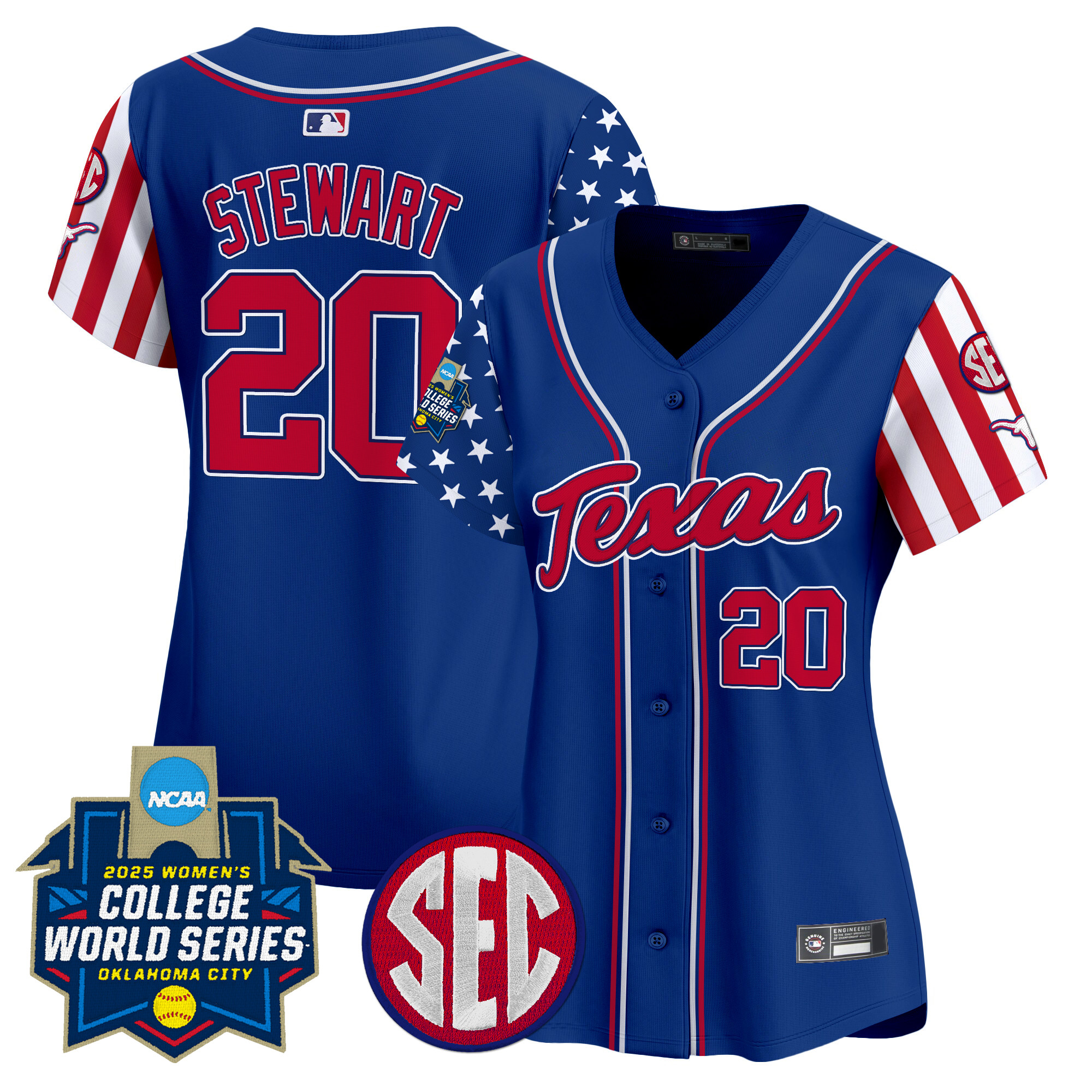 Women's Texas Longhorns Softball 2025 Independence Day Vapor Premier Limited Jersey - All Stitched