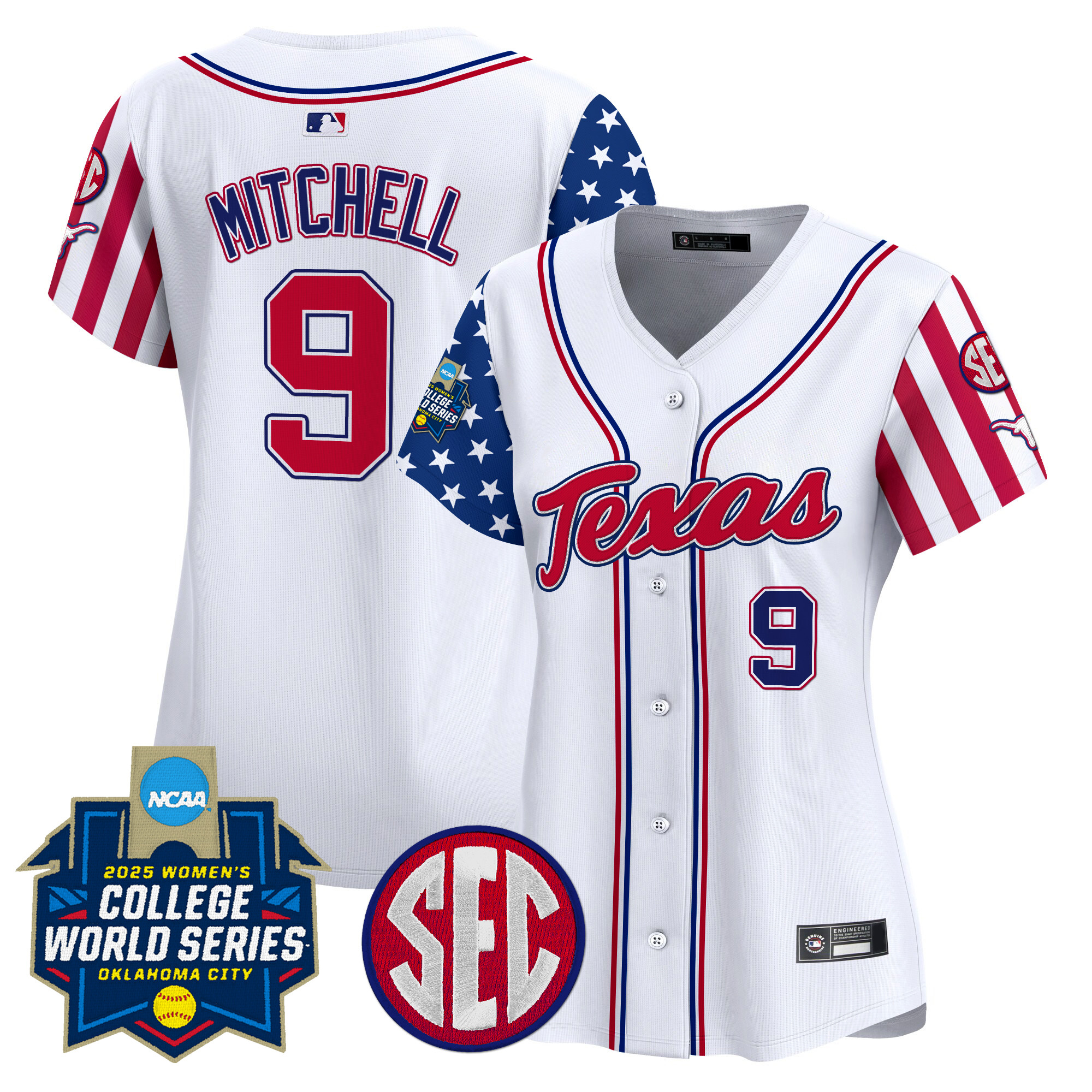 Women's Texas Longhorns Softball 2025 Independence Day Vapor Premier Limited Jersey - All Stitched