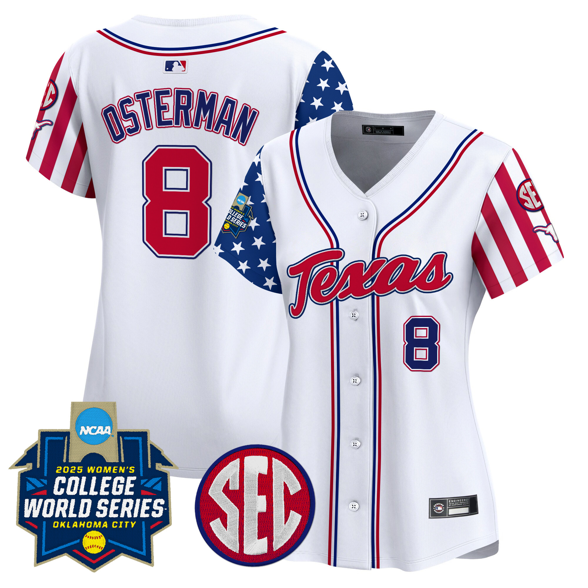 Women's Texas Longhorns Softball 2025 Independence Day Vapor Premier Limited Jersey - All Stitched