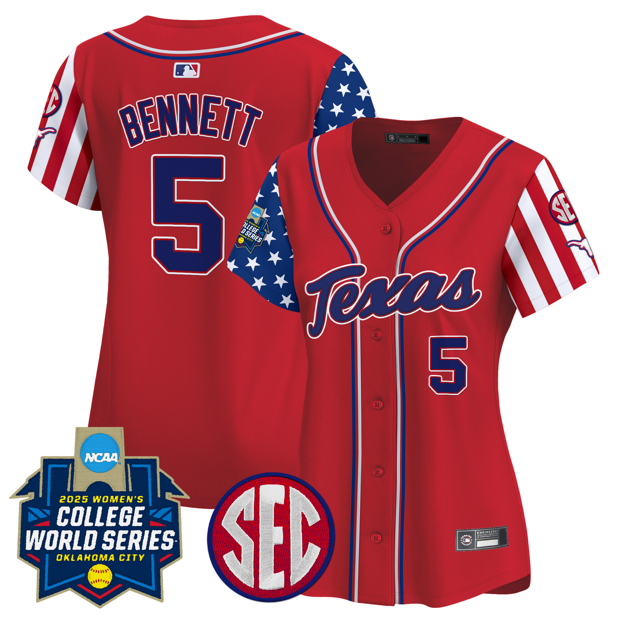 Women's Texas Longhorns Softball 2025 Independence Day Vapor Premier Limited Jersey - All Stitched