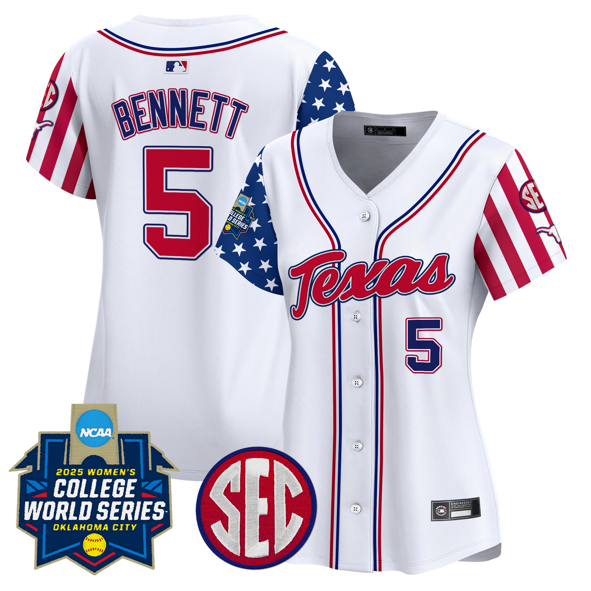 Women's Texas Longhorns Softball 2025 Independence Day Vapor Premier Limited Jersey - All Stitched