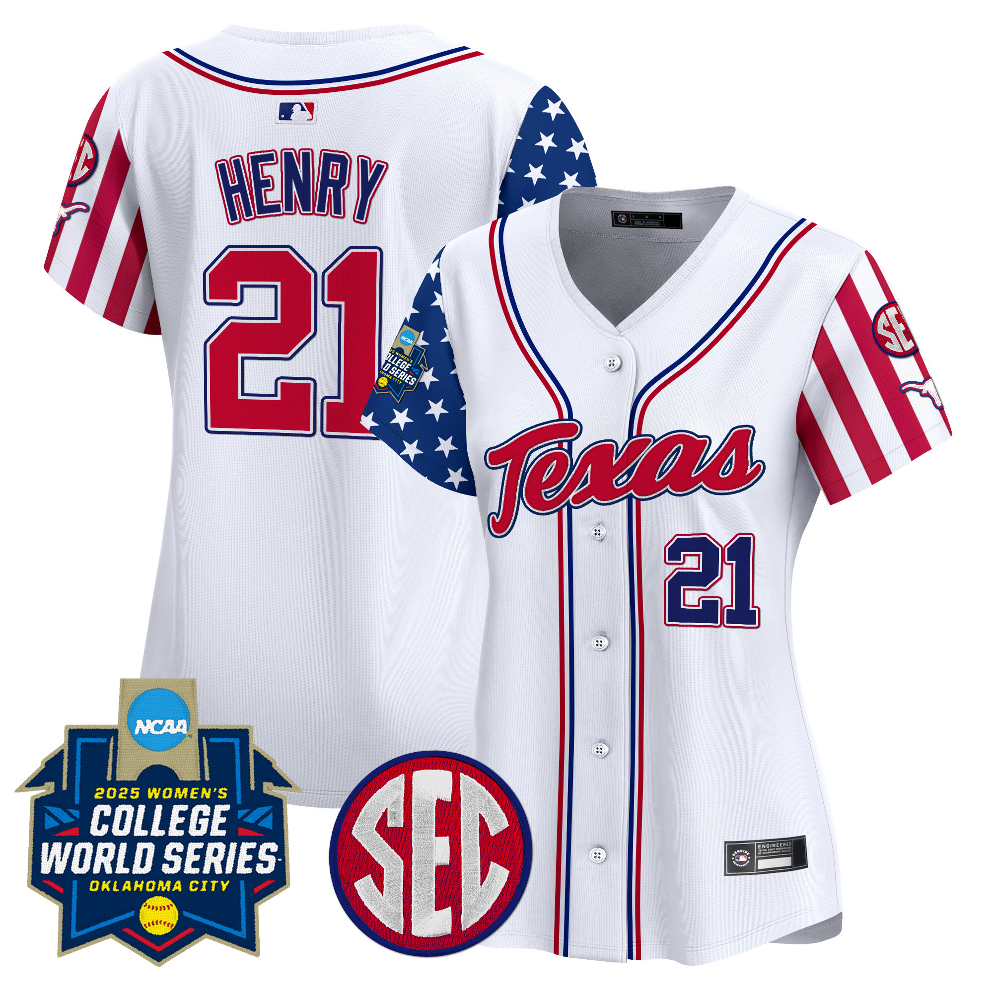 Women's Texas Longhorns Softball 2025 Independence Day Vapor Premier Limited Jersey - All Stitched
