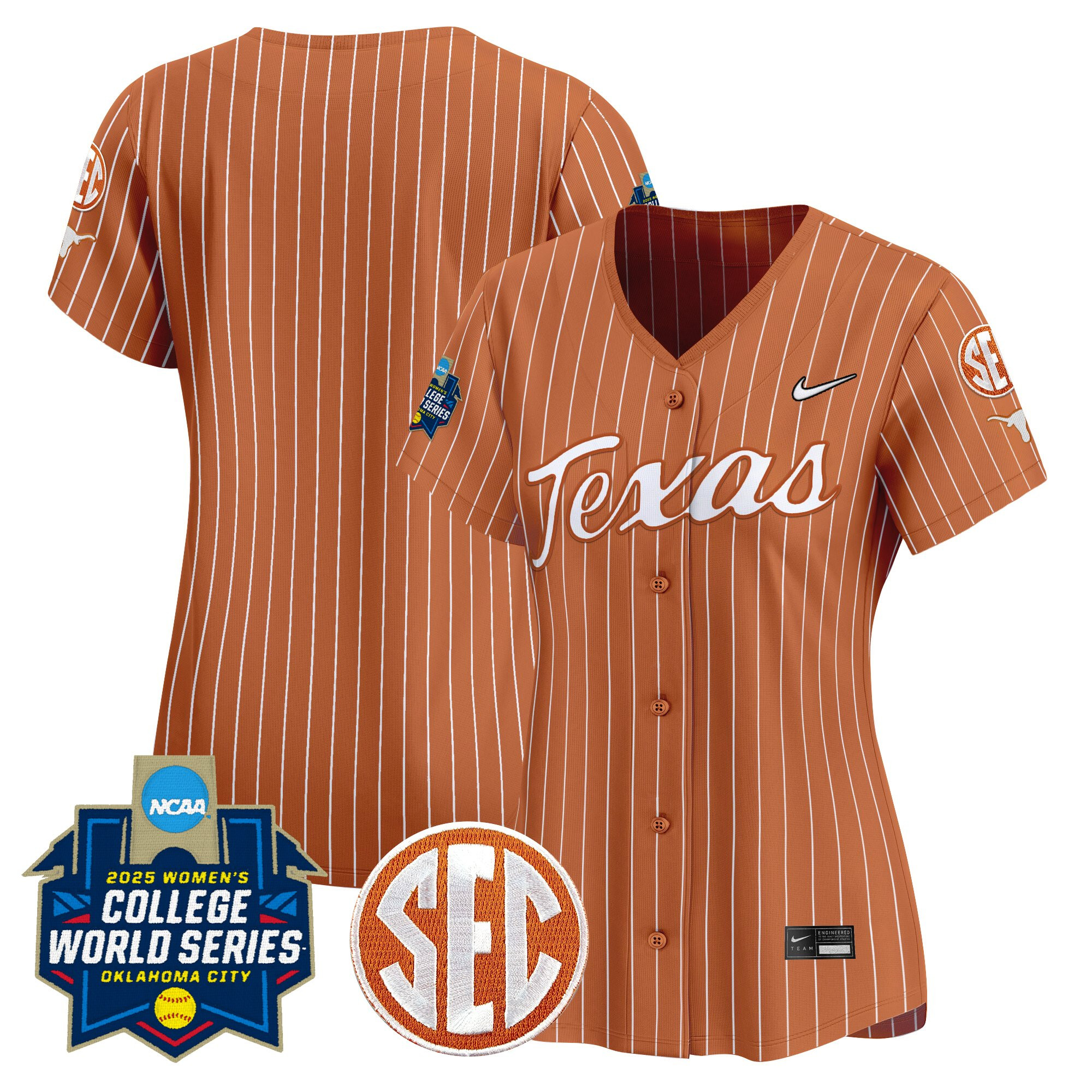 Women's Texas Longhorns Softball 2025 World Series (WCWS) Vapor Premier Limited Jersey - All Stitched