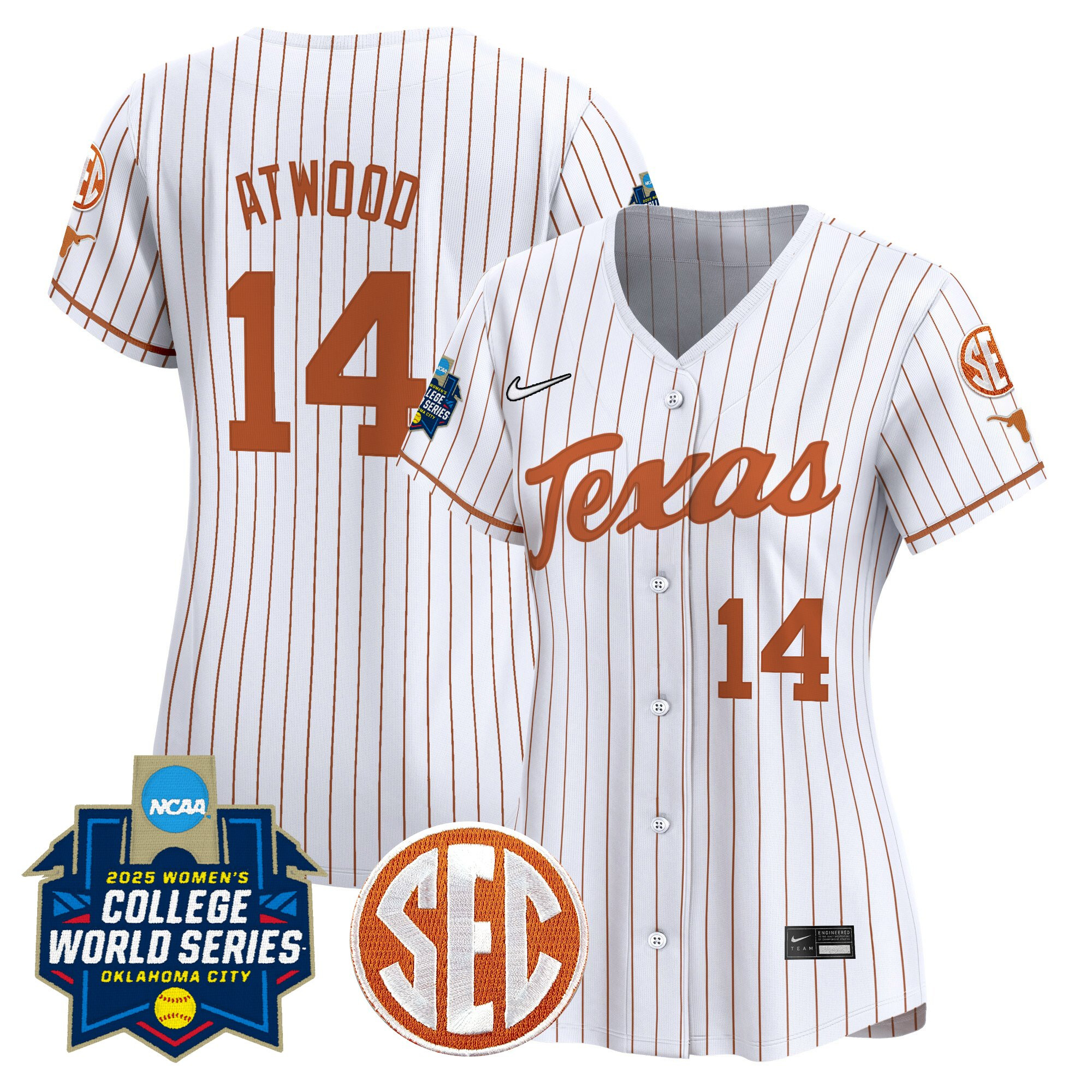 Women's Texas Longhorns Softball 2025 World Series (WCWS) Vapor Premier Limited Jersey - All Stitched