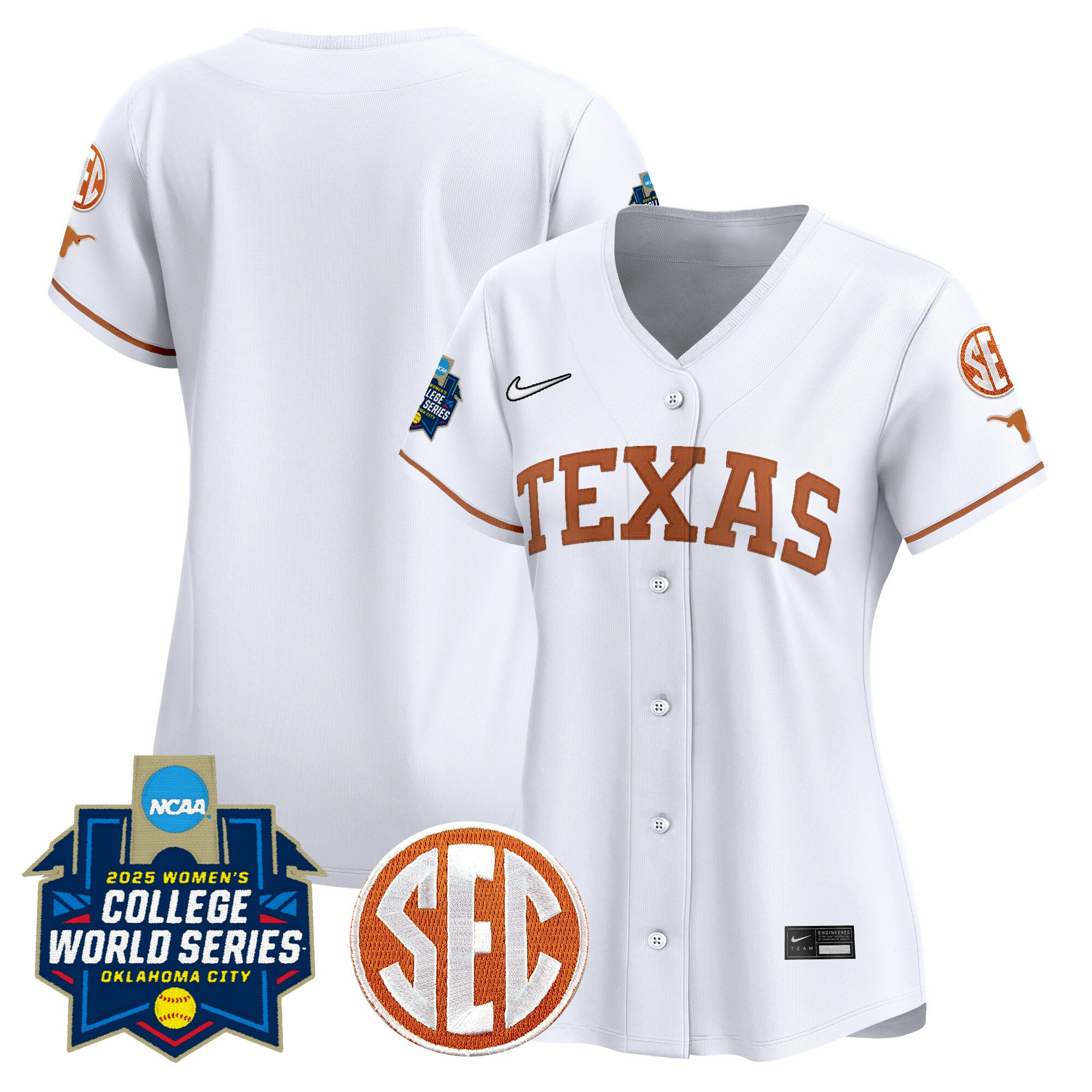 Women's Texas Longhorns Softball 2025 World Series (WCWS) Vapor Premier Limited Jersey - All Stitched