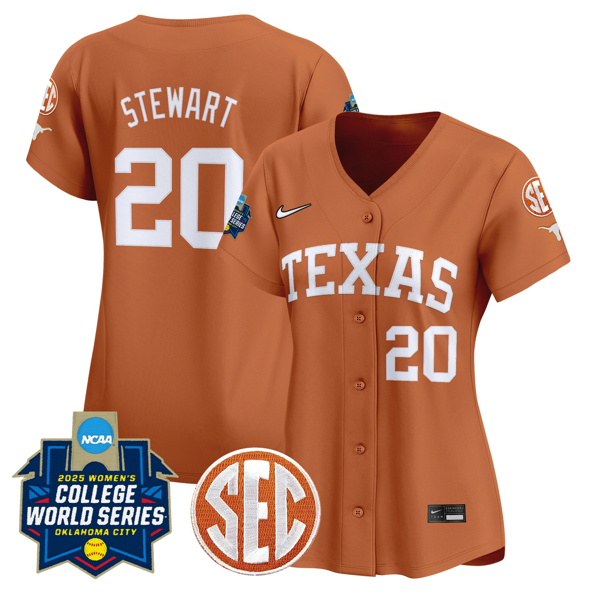 Women's Texas Longhorns Softball 2025 World Series (WCWS) Vapor Premier Limited Jersey - All Stitched